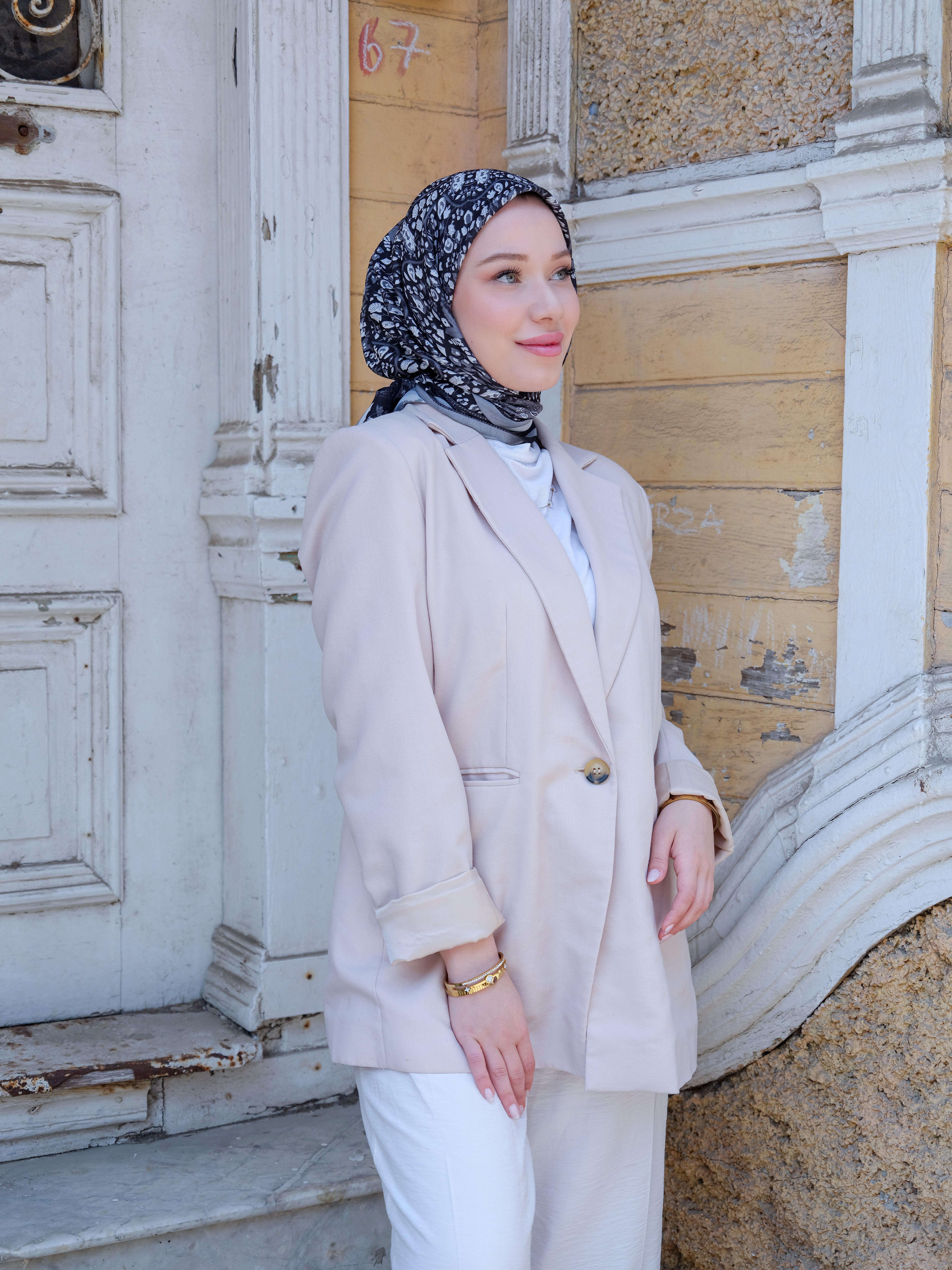Olivia Desen Eşarp Siyah