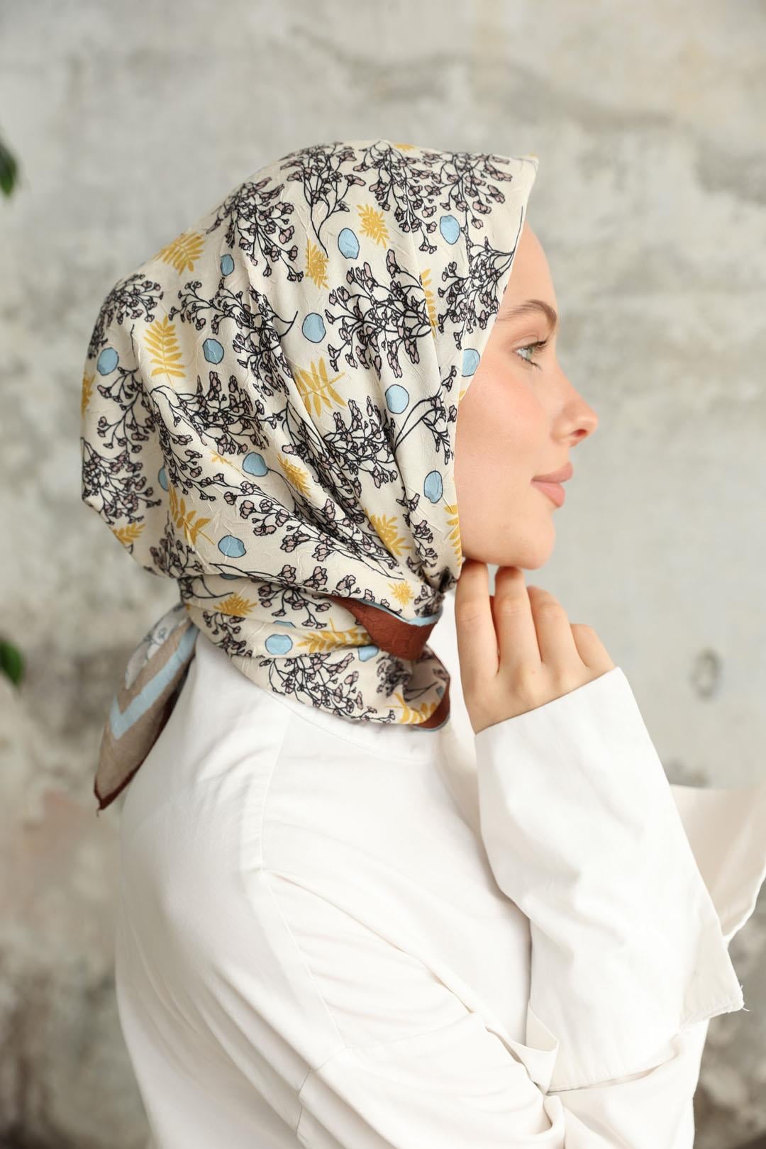 Riva Desen Bambu Kraş Eşarp Ağaç Kabuğu