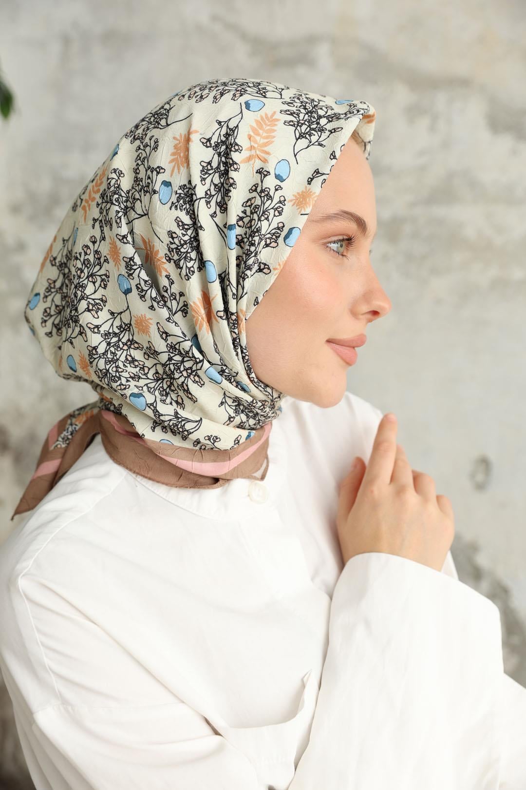 Riva Desen Bambu Kraş Eşarp Nude