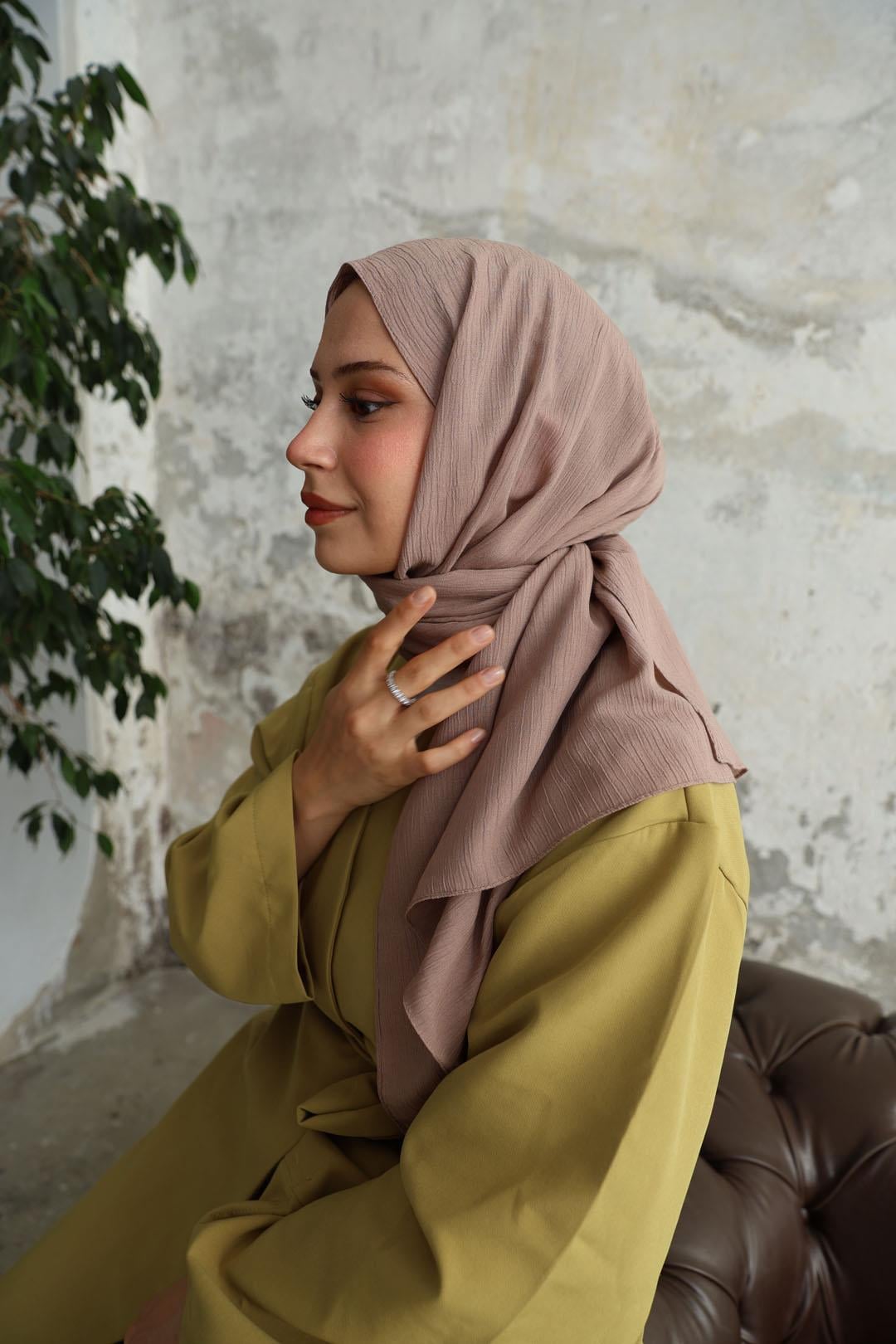 Soft Krinkıl Şal Vizon