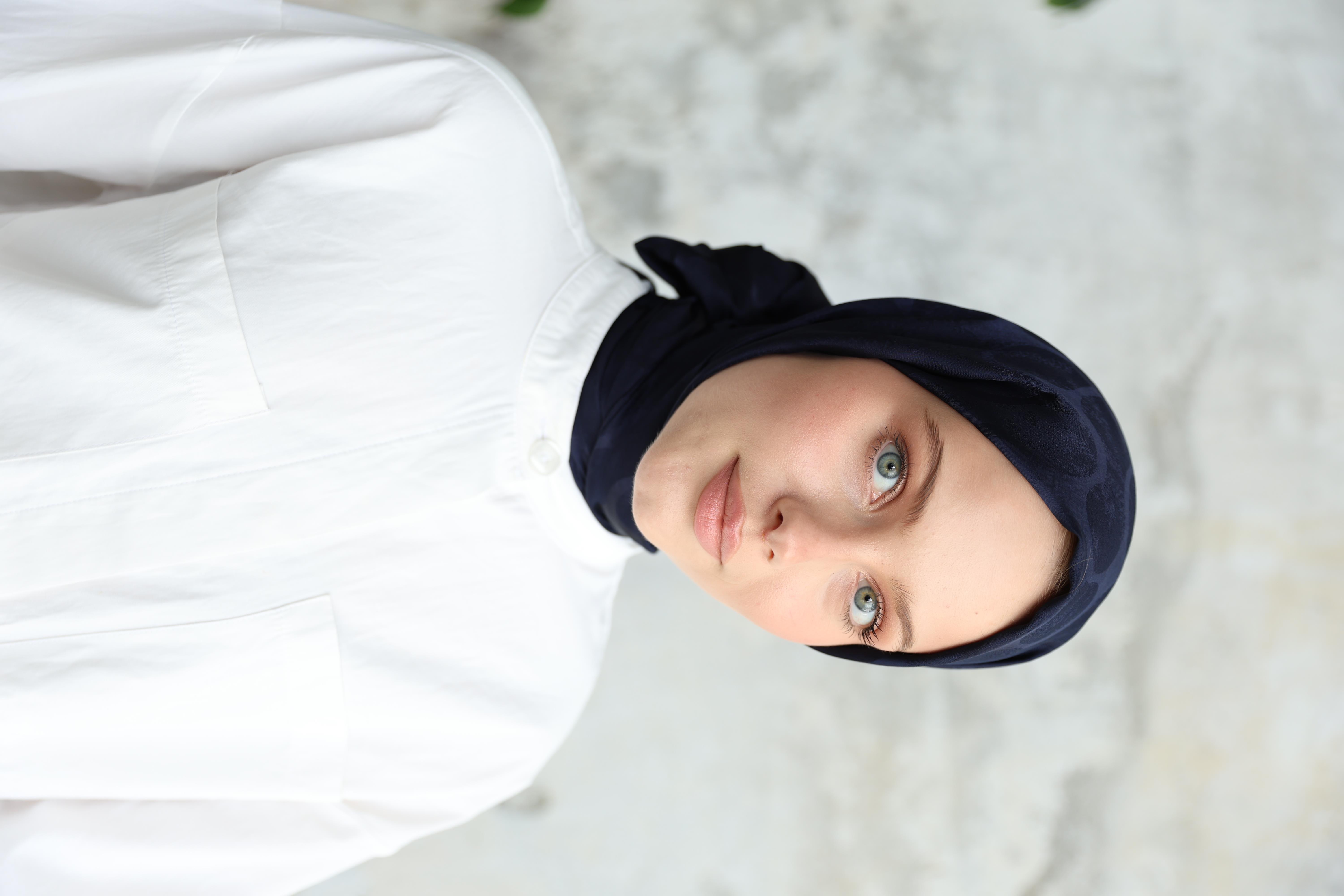 Violet Desen Jakar Şal Lacivert