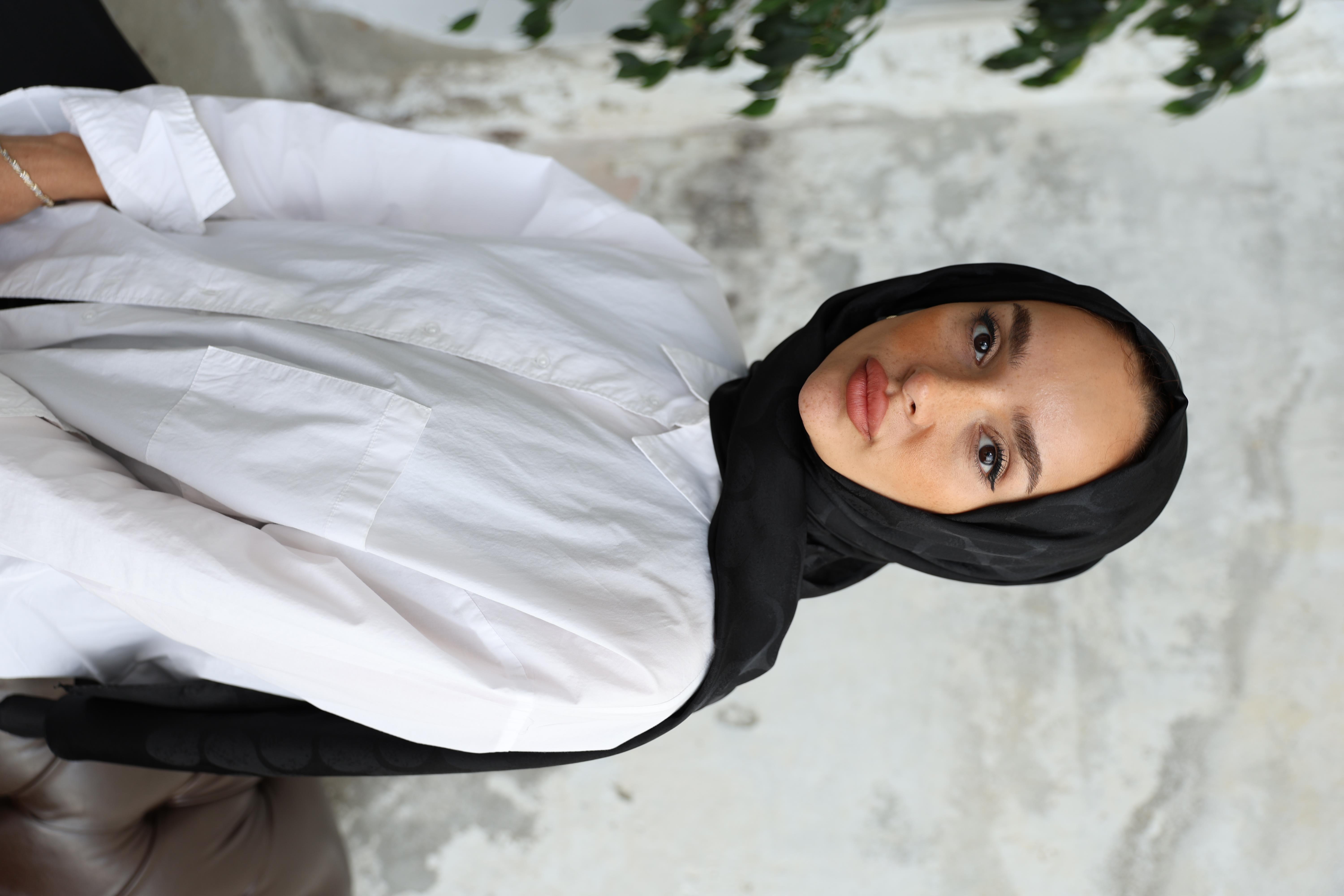 Violet Desen Jakar Şal Siyah