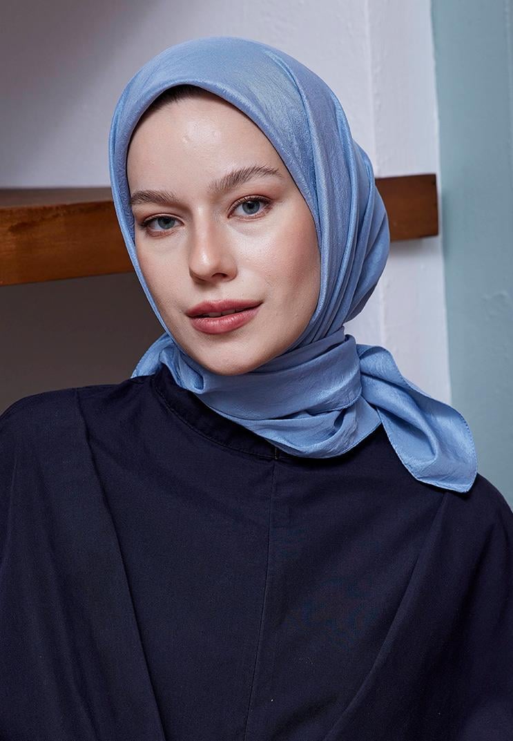 Vual Kraş Eşarp Gök Mavi