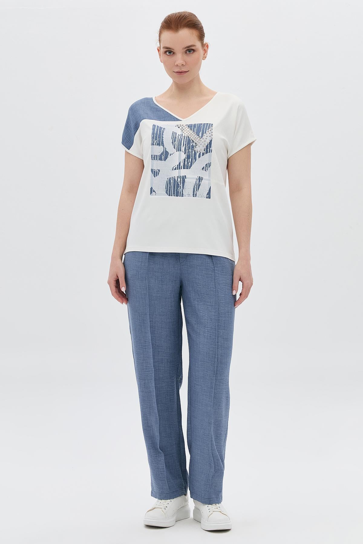 Bol Paça Nervürlü Pantolon