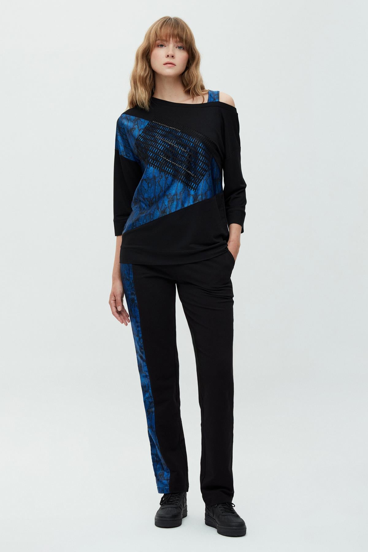 Saks Yılan Desenli Pantolon