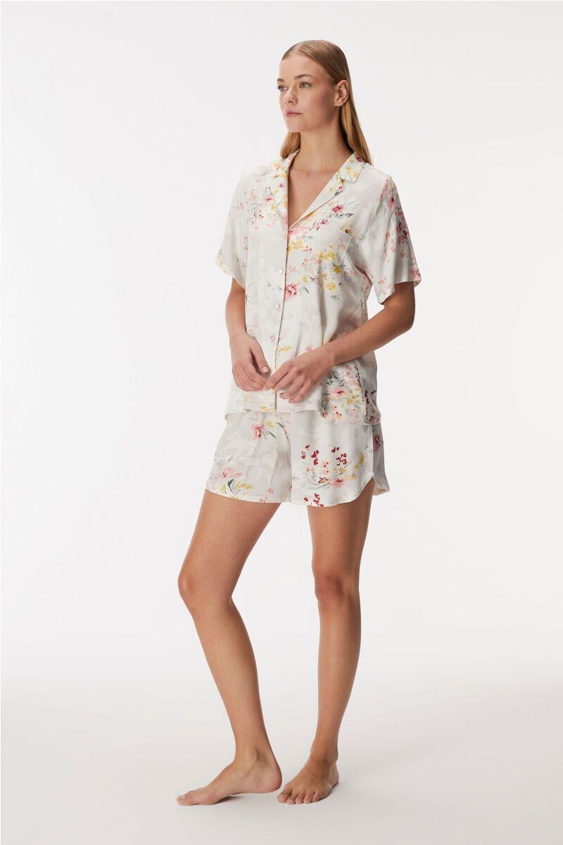 Anıl Bayan Kısa Kol Önden Düğmeli Şort Takım PEMBE Kadın Pijama Takımı ANIL