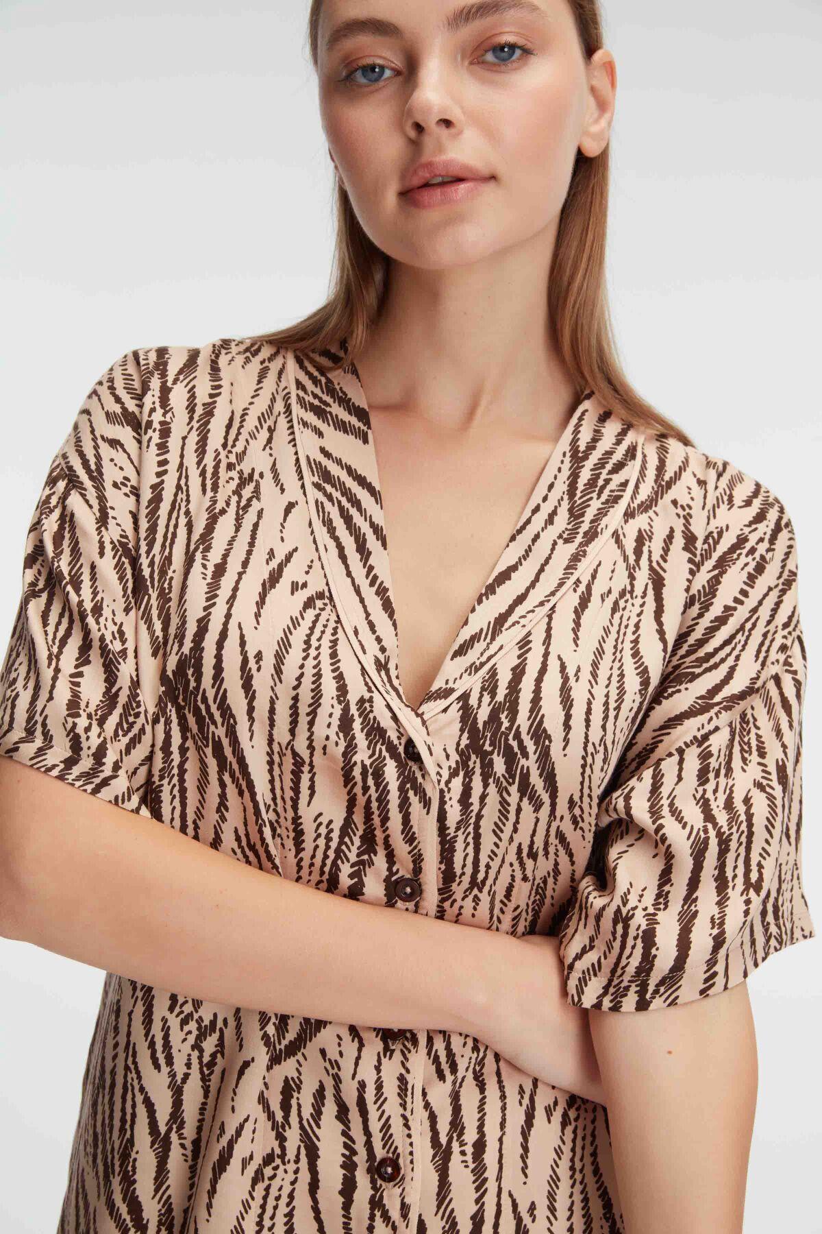 Anıl Bayan Önden Düğmeli Şort Takım KARAMEL KONFEKSİYON ANIL