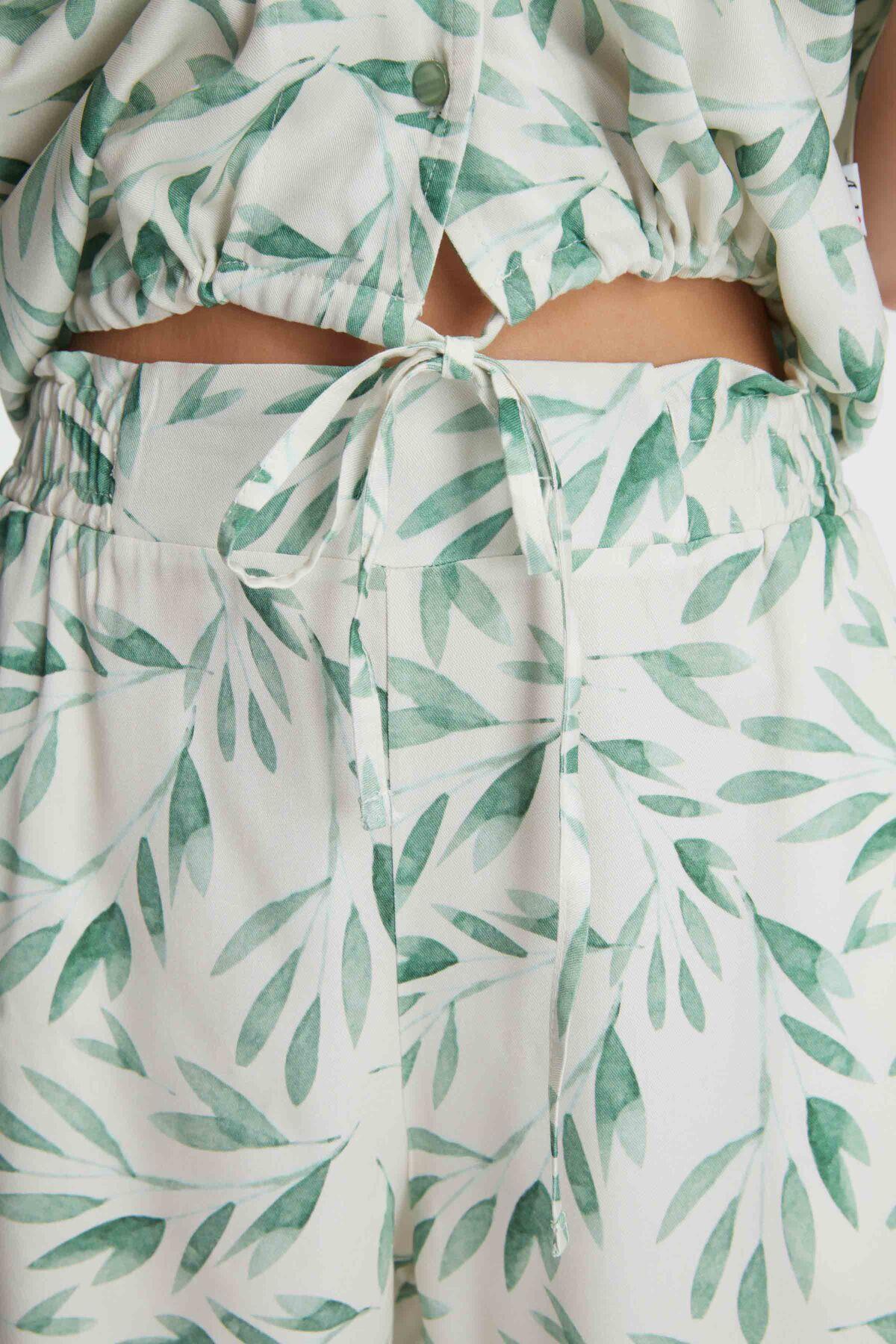 Anıl Bayan Önden Düğmeli Şort Takım YEŞİL KONFEKSİYON ANIL