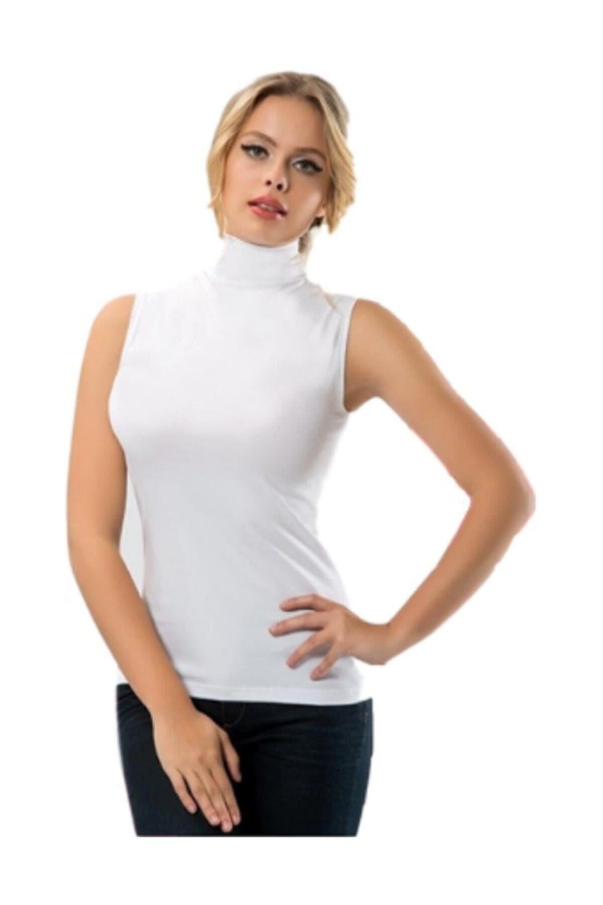 Anıt Bayan Pamuklu Yüksek Yaka Badi BEYAZ ÇAMAŞIR ANIT