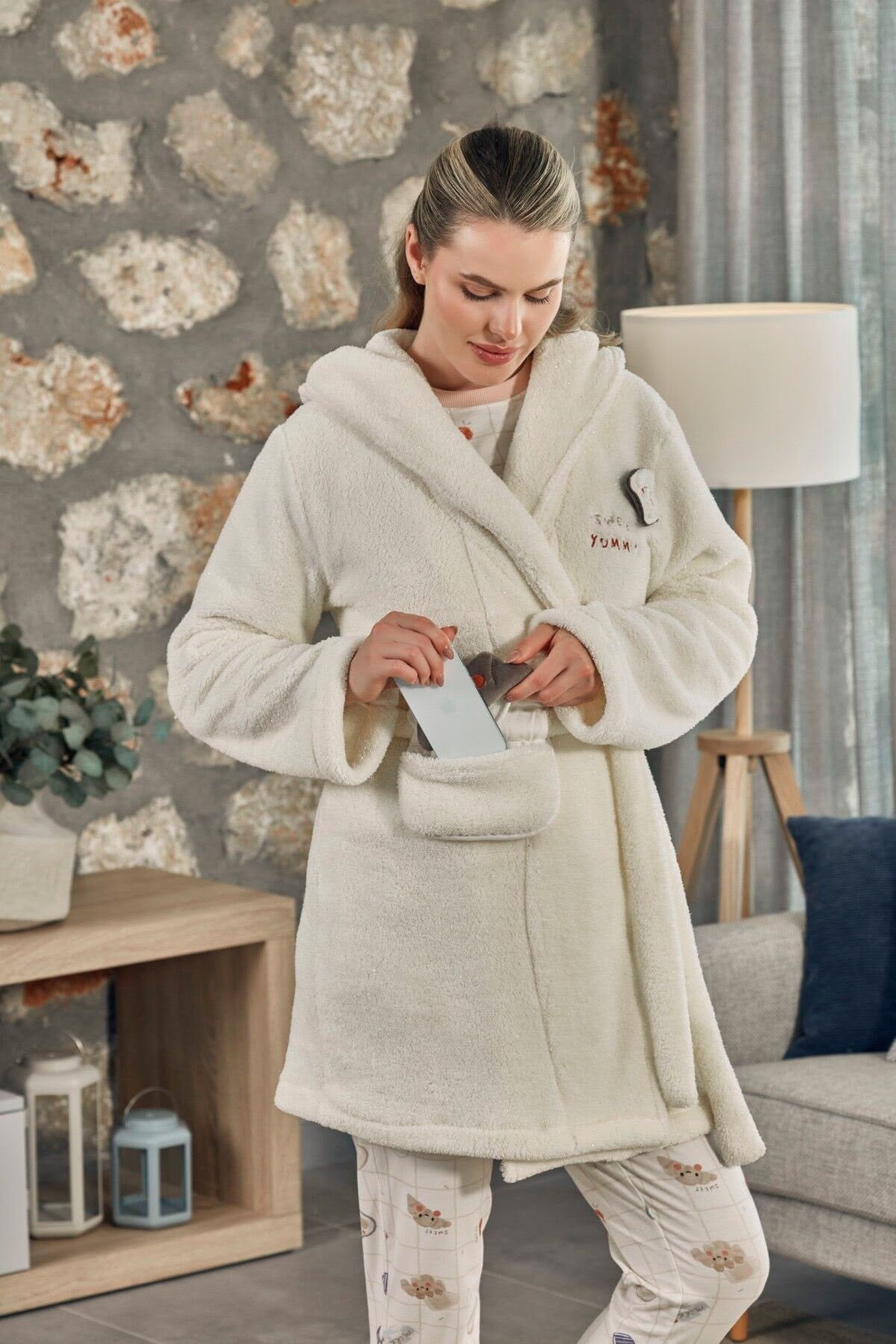 Aqua Bayan Polar Sabahlık KREM KONFEKSİYON AQUA