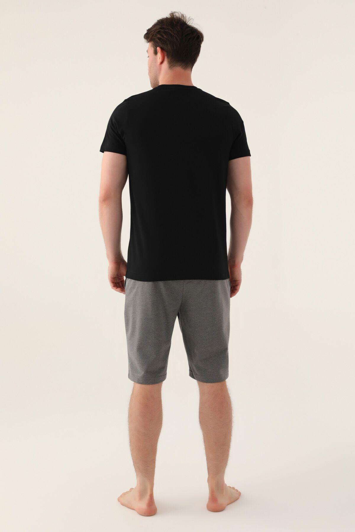 Arnetta Erkek Bermuda Pijama Takım SİYAH KONFEKSİYON ARNETTA