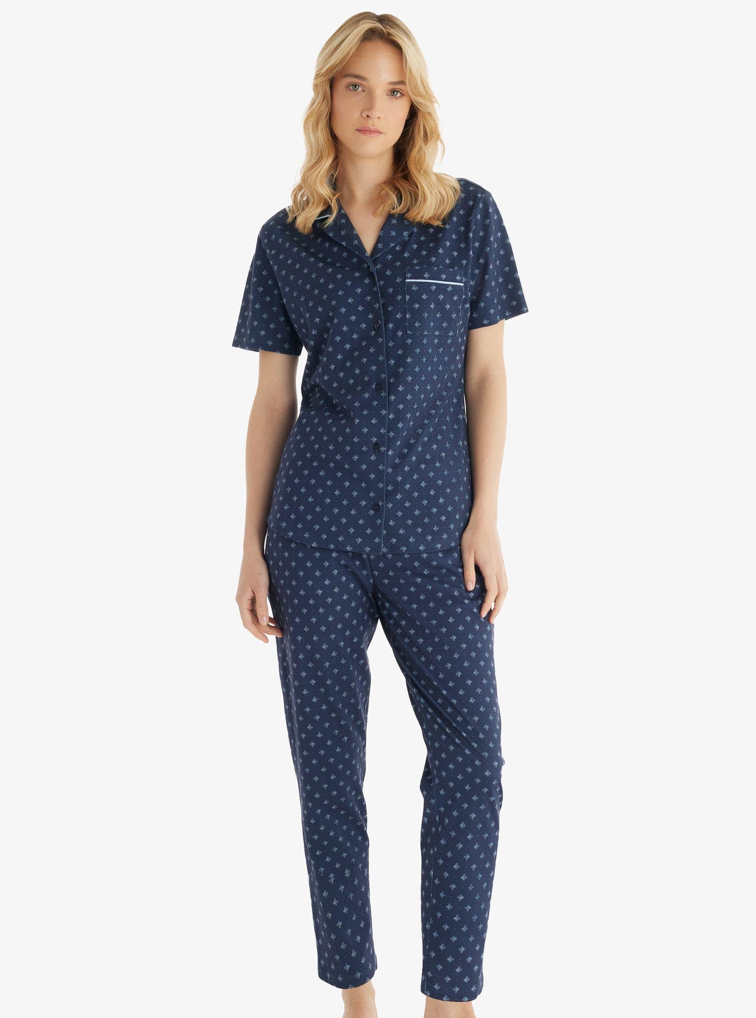 Blackspade Bayan Önden Düğmeli Kısa Kol Pijama Takım DESENLİ Kadın Pijama Takımı BLACKSPADE