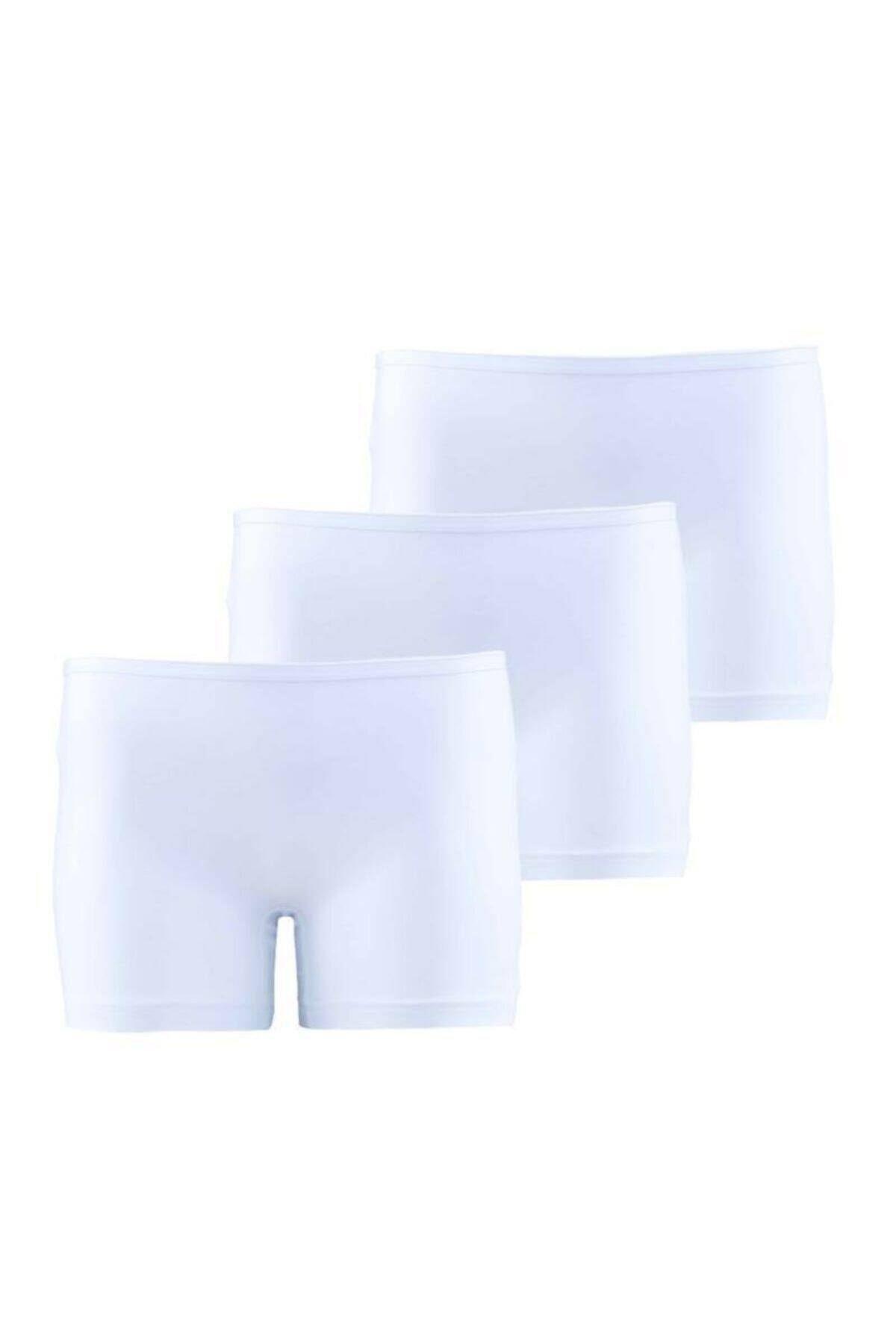 Blackspade Bayan Pamuklu 3'lü Boxer BEYAZ ÇAMAŞIR BLACKSPADE
