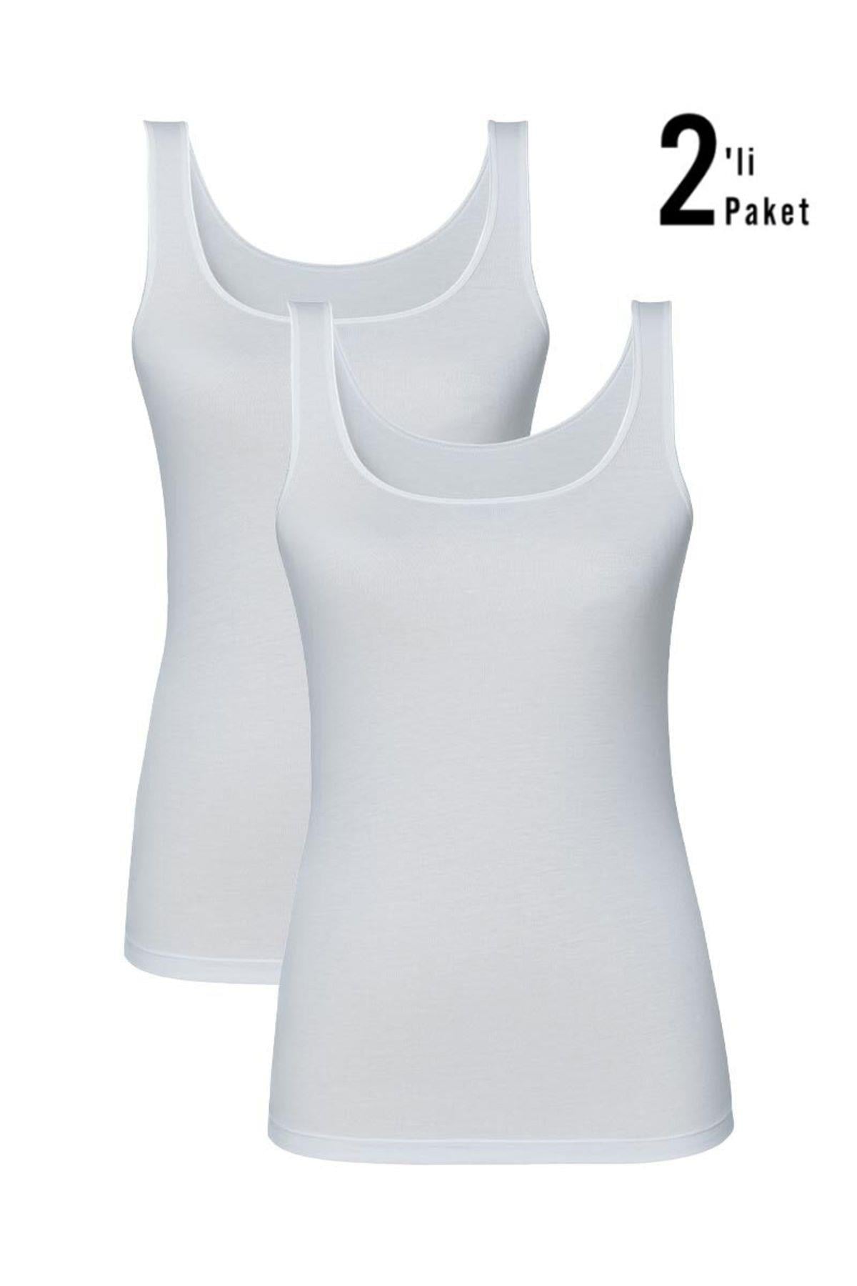 Blackspade Bayan Pamuklu Kalın Askılı 2'li Atlet BEYAZ ÇAMAŞIR BLACKSPADE