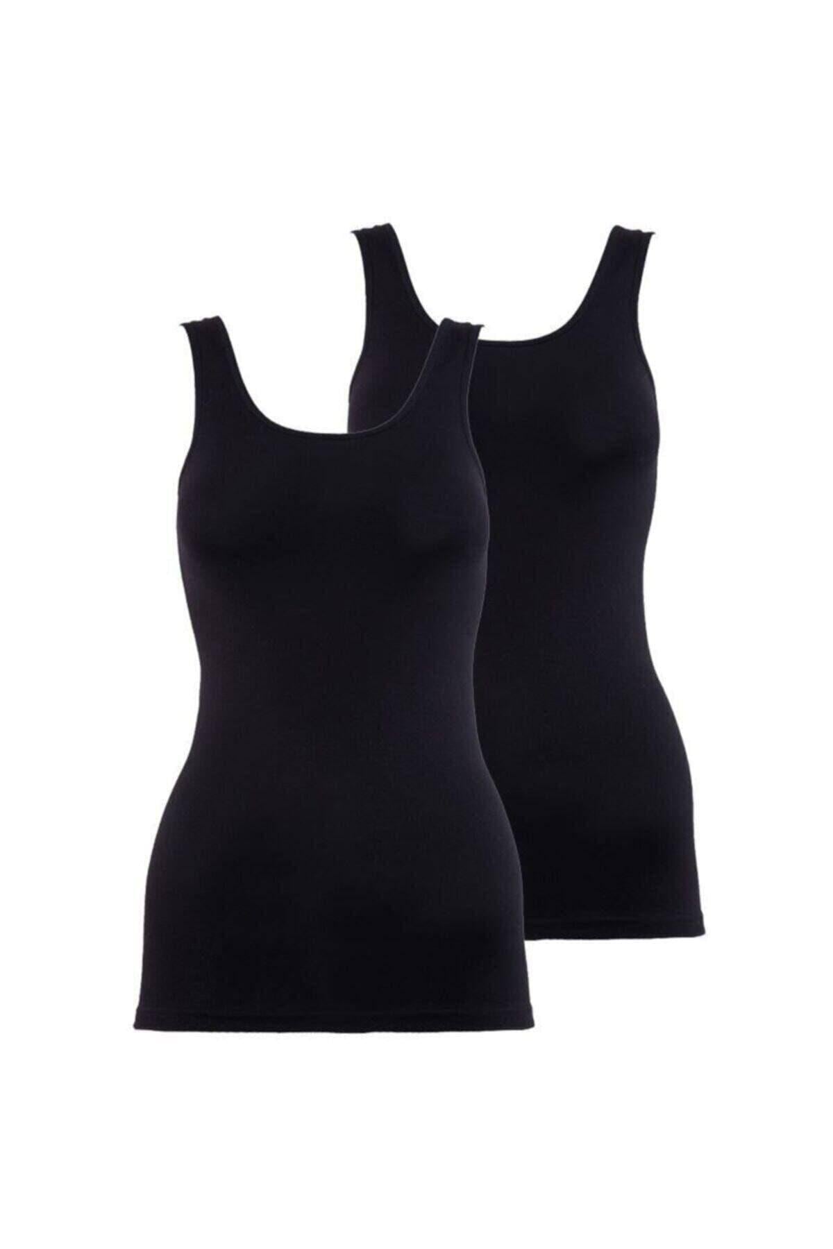 Blackspade Bayan Pamuklu Kalın Askılı 2'li Atlet SİYAH ÇAMAŞIR BLACKSPADE