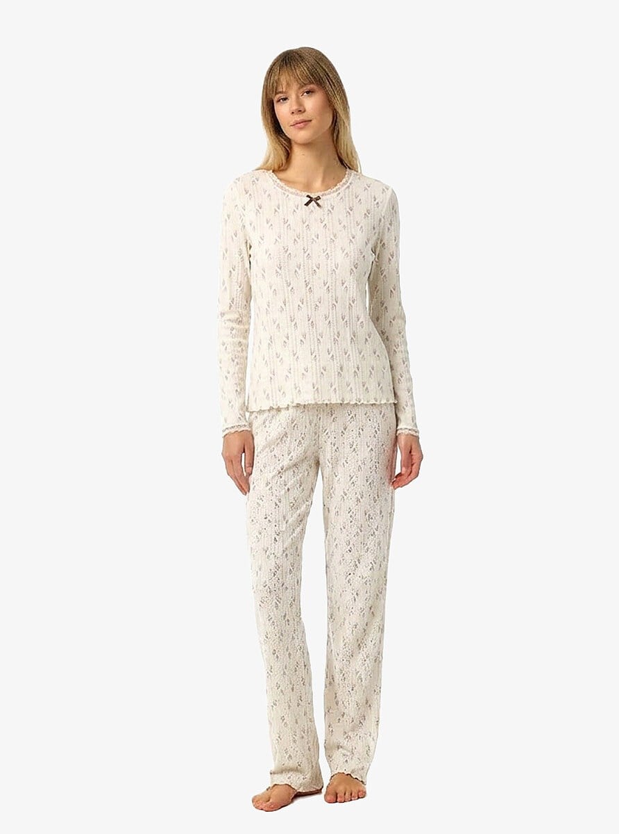 Blackspade Bayan Uzun Kol Pijama Takım KREM KONFEKSİYON BLACKSPADE
