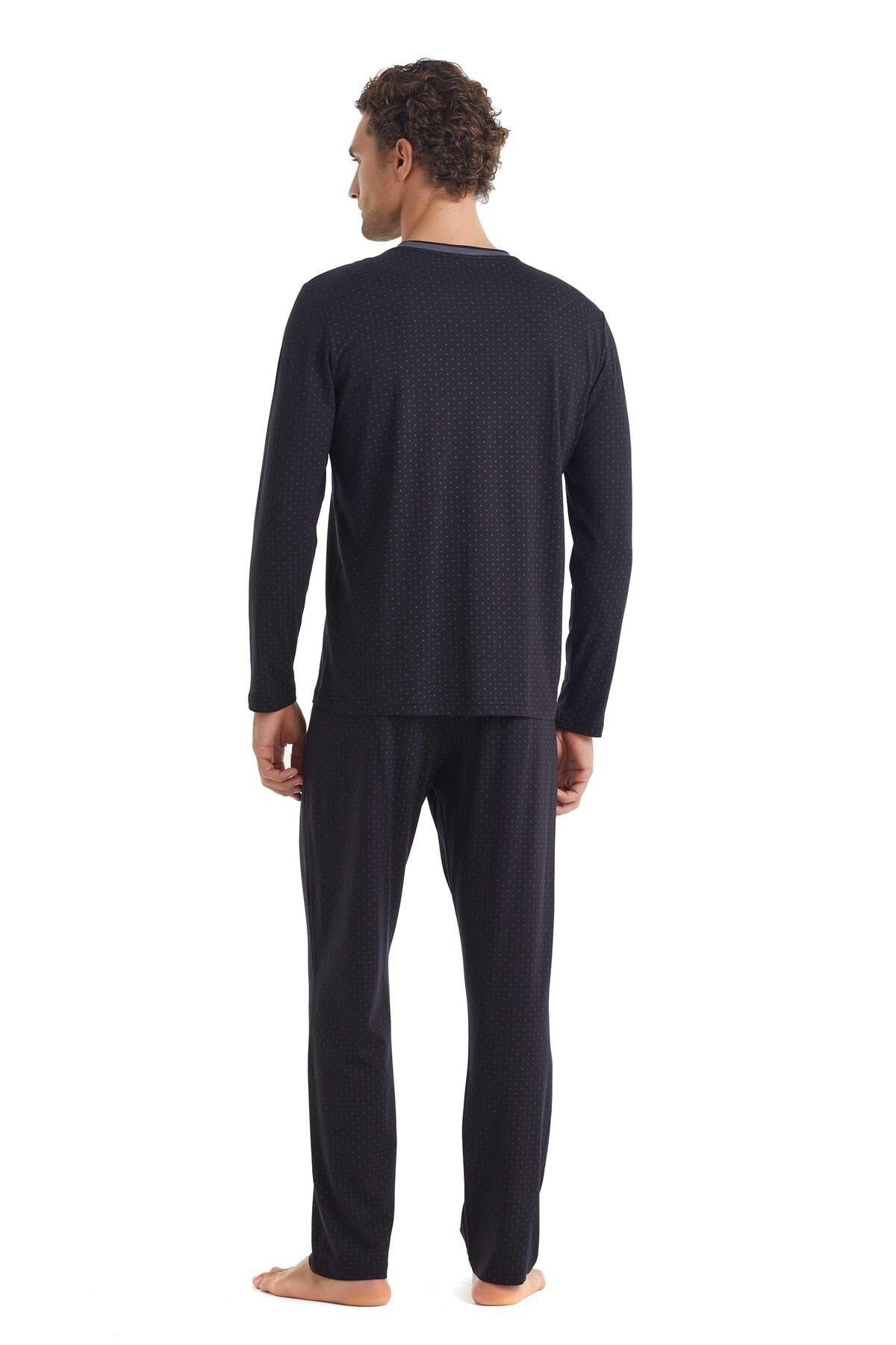 Blackspade Erkek Uzunkol Pijama Takım SİYAH KONFEKSİYON BLACKSPADE