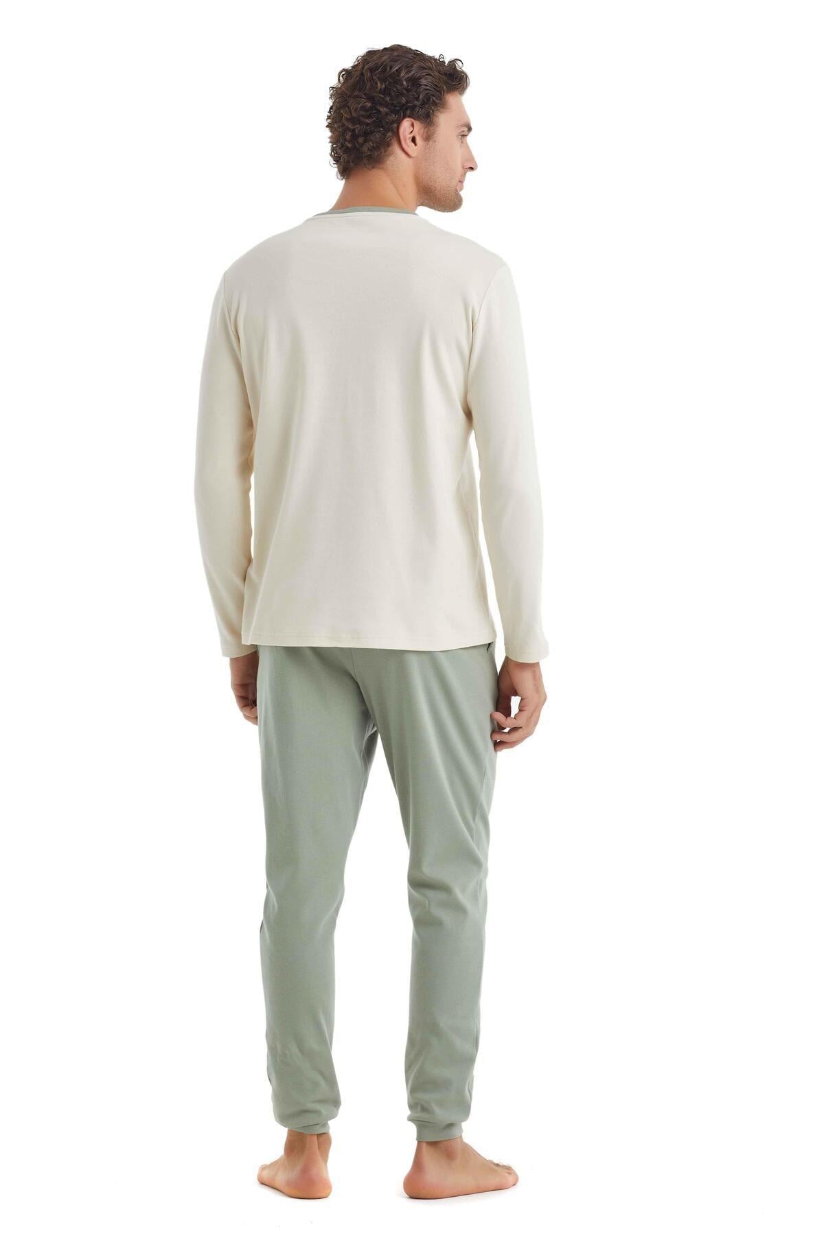 Blackspade Erkek Uzunkol Pijama Takım KREM KONFEKSİYON BLACKSPADE