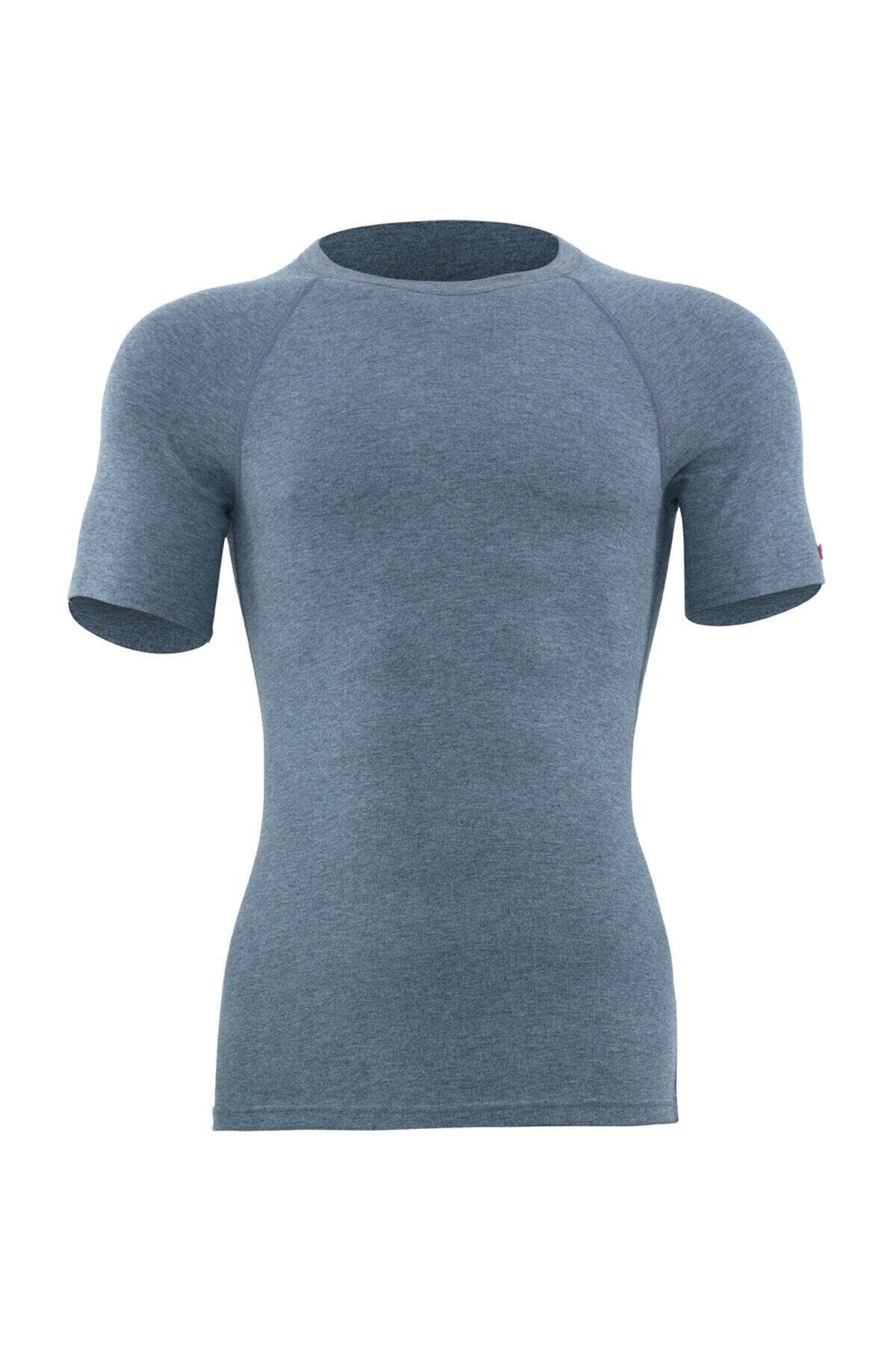 Blackspade Unisex 2.Seviye O Yaka Kısakol Termal Tişort GRİ MELANJ TERMAL BLACKSPADE