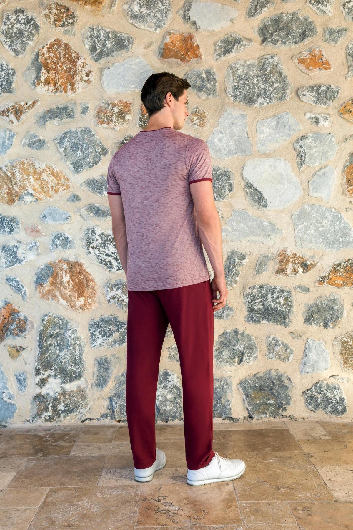 Doreanse Erkek Kısakol Pijama Takım BORDO KONFEKSİYON DOREANSE