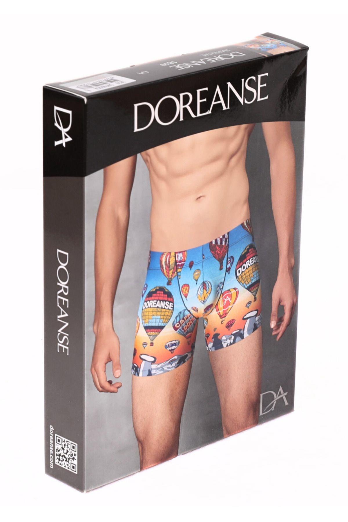 Doreanse Erkek Modal Çok Renkli Baskılı Boxer Desenli Erkek Boxer DOREANSE