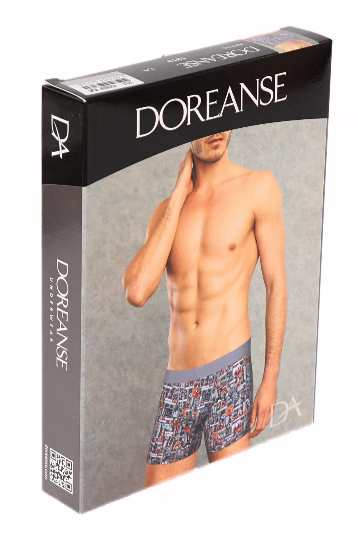 Doreanse Erkek Modal Renkli Baskılı  Boxer Desenli Erkek Boxer DOREANSE