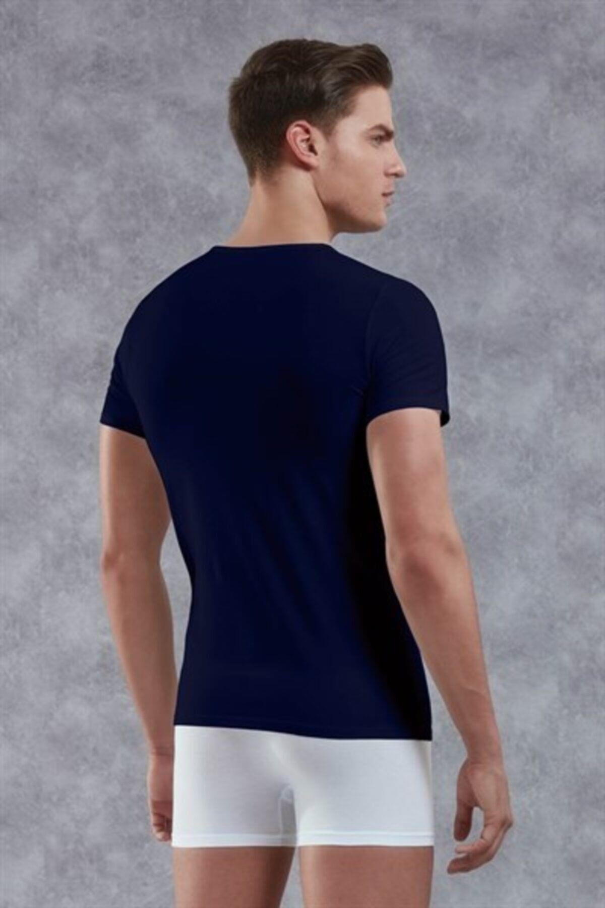 Doreanse Erkek Modal V Yaka Kısa Kol T-Shirt LACİVERT ÇAMAŞIR DOREANSE