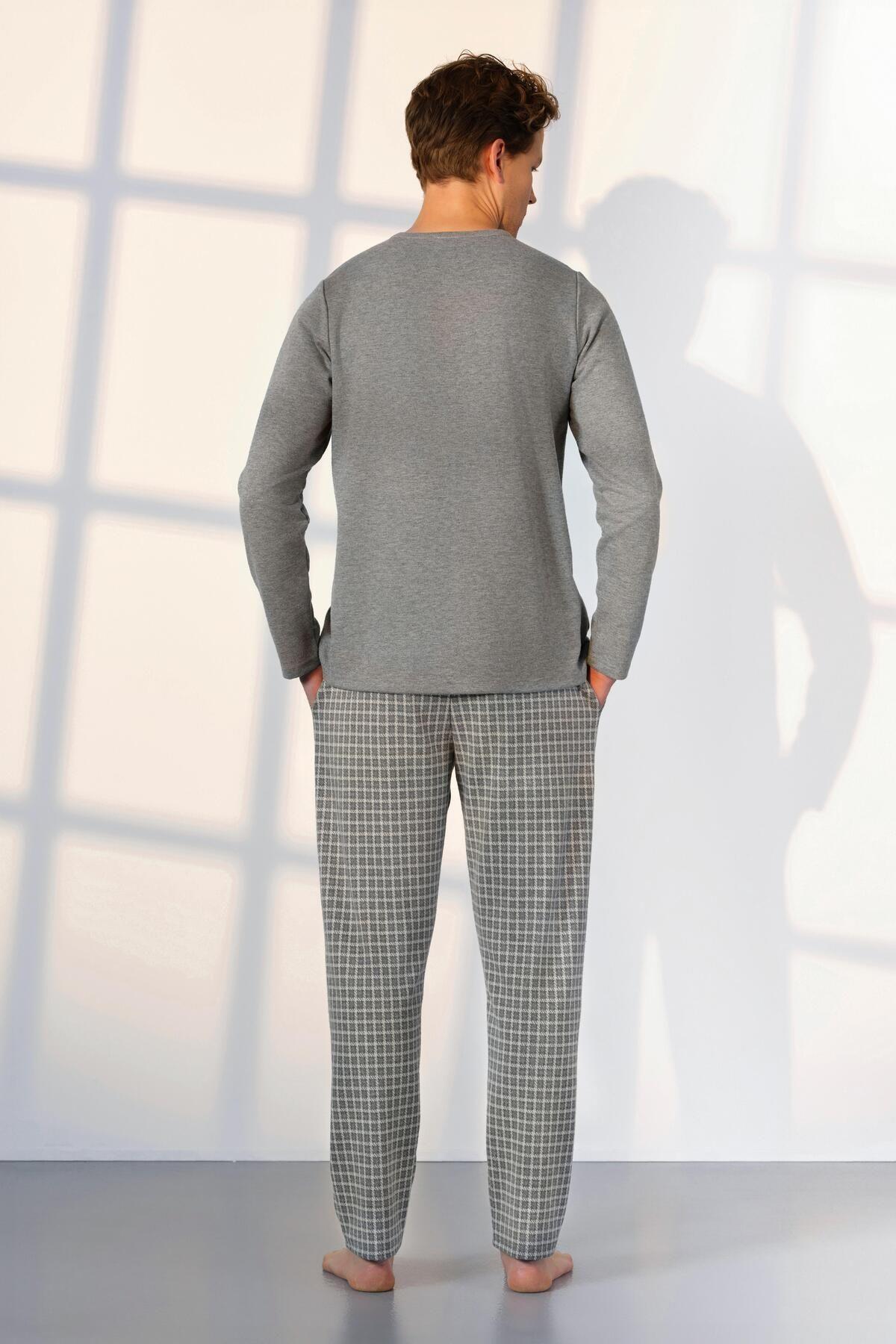 Doreanse Erkek Uzunkol Pijama Takım GRİ KONFEKSİYON DOREANSE