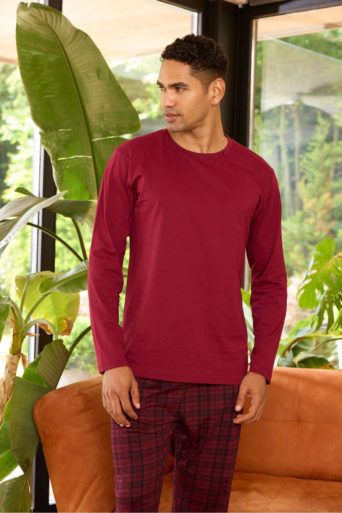 Kly Erkek Uzunkol Pijama Takım MÜRDÜM KONFEKSİYON KLY