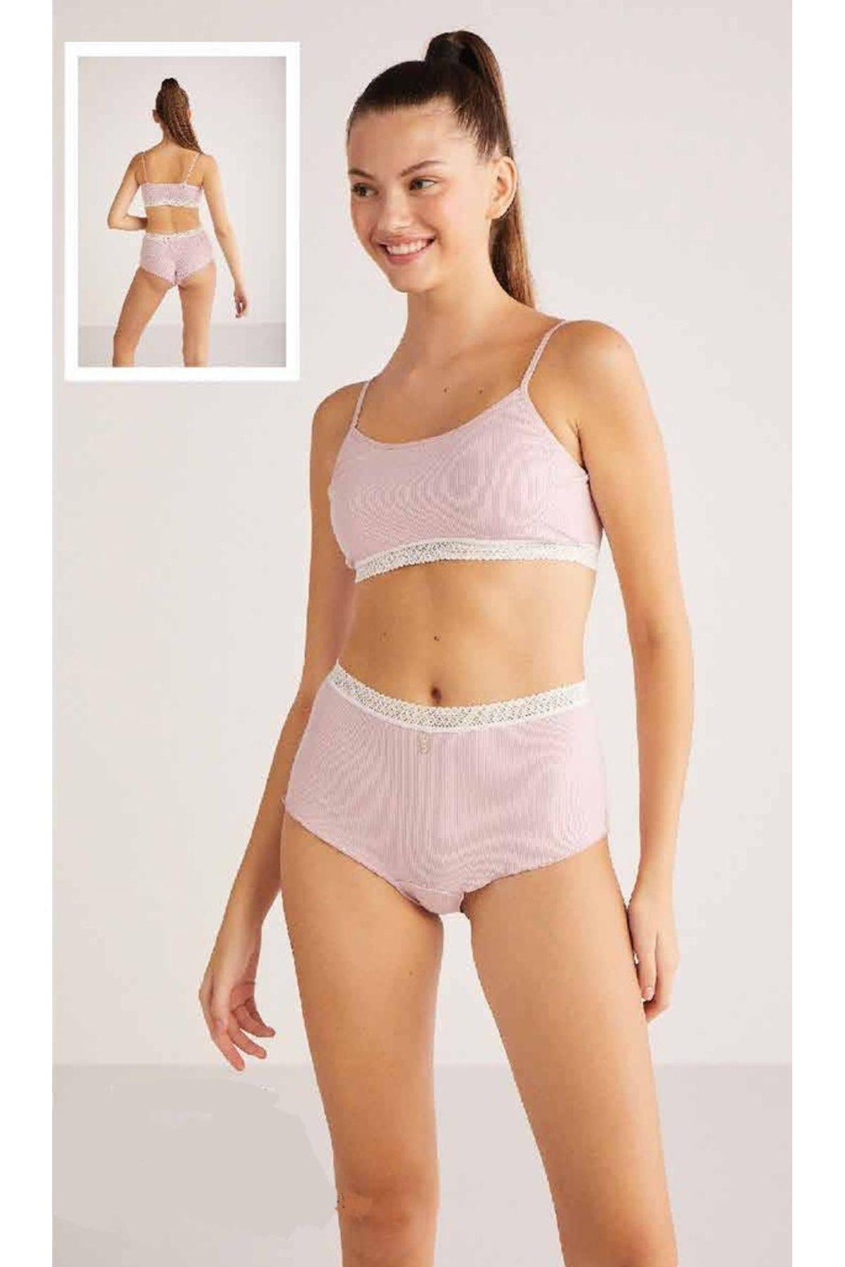 Kom Bayan Penny Büstiyer PEMBE ÇAMAŞIR KOM