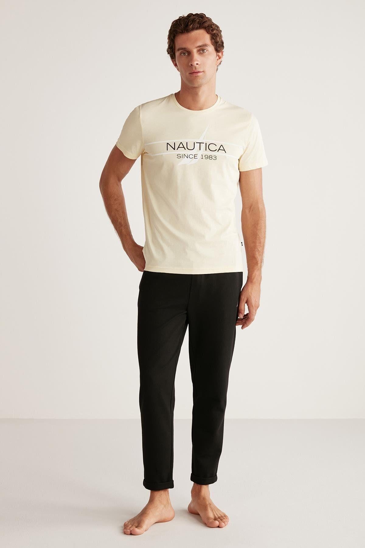 Nautıca Erkek Kısakol Pijama Takım SARI KONFEKSİYON NAUTICA