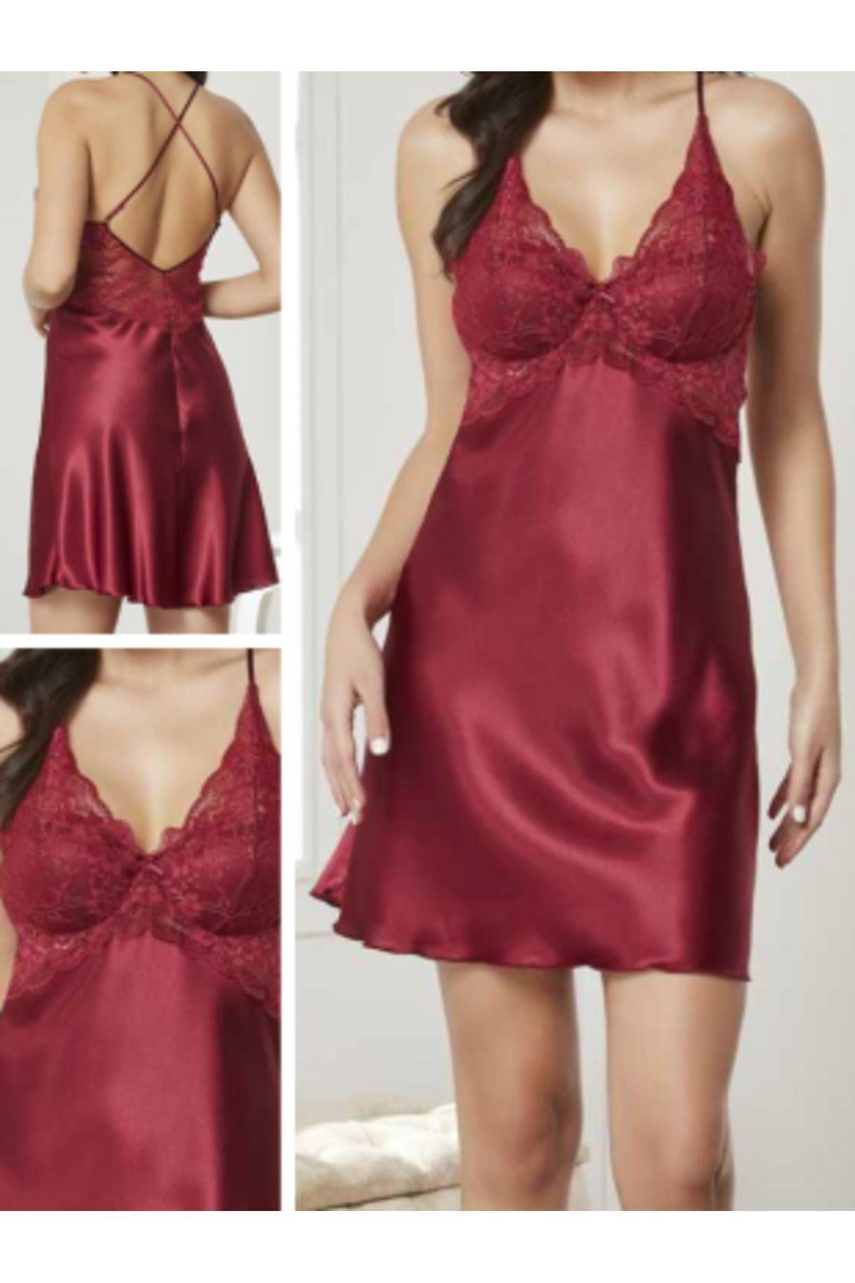 Pierre Cardin Bayan 4'lü Saten Takım BORDO CEYİZ PİERRE CARDİN