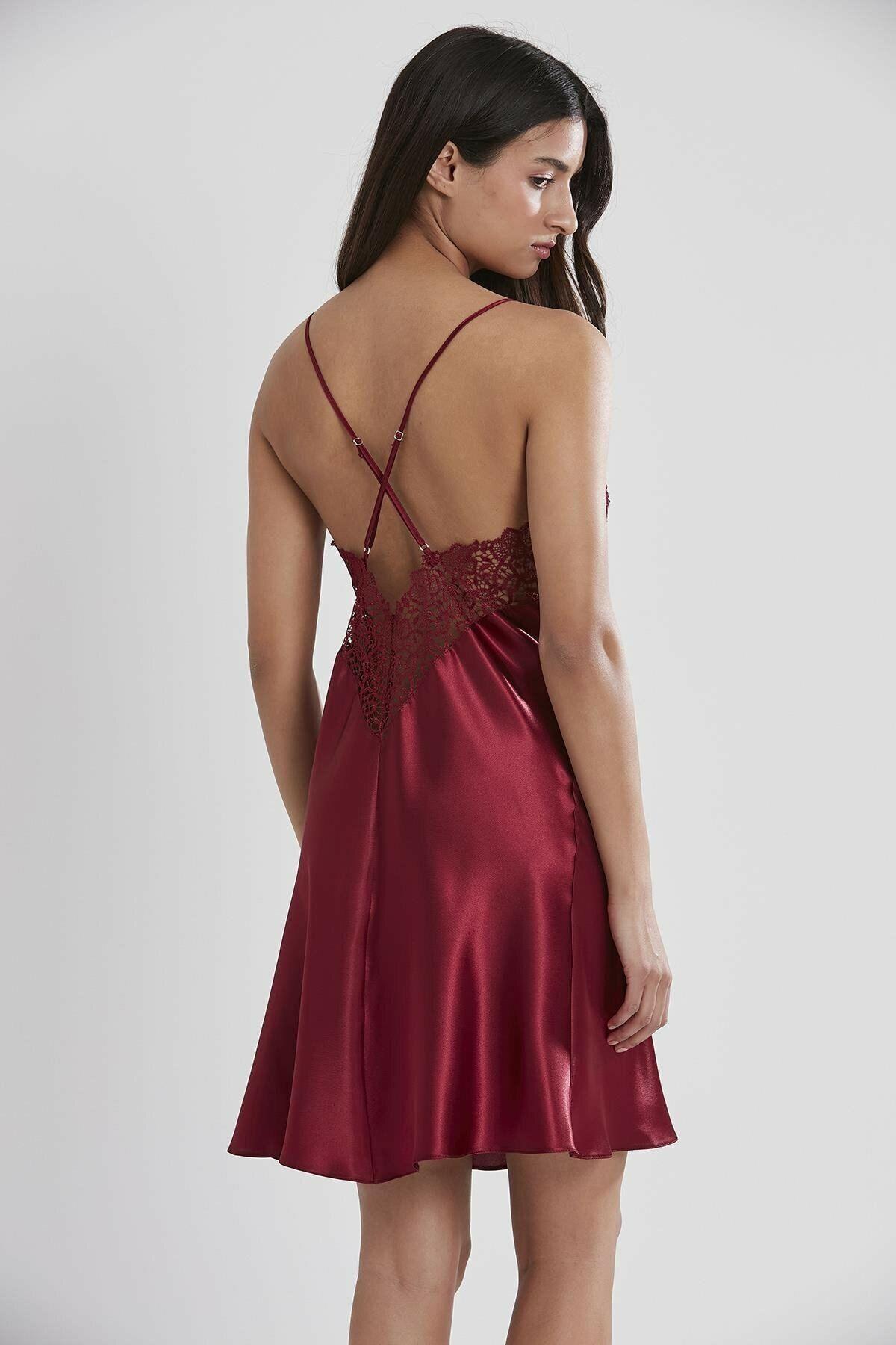 Pierre Cardin Bayan 6'lı Saten Takım BORDO CEYİZ PİERRE CARDİN