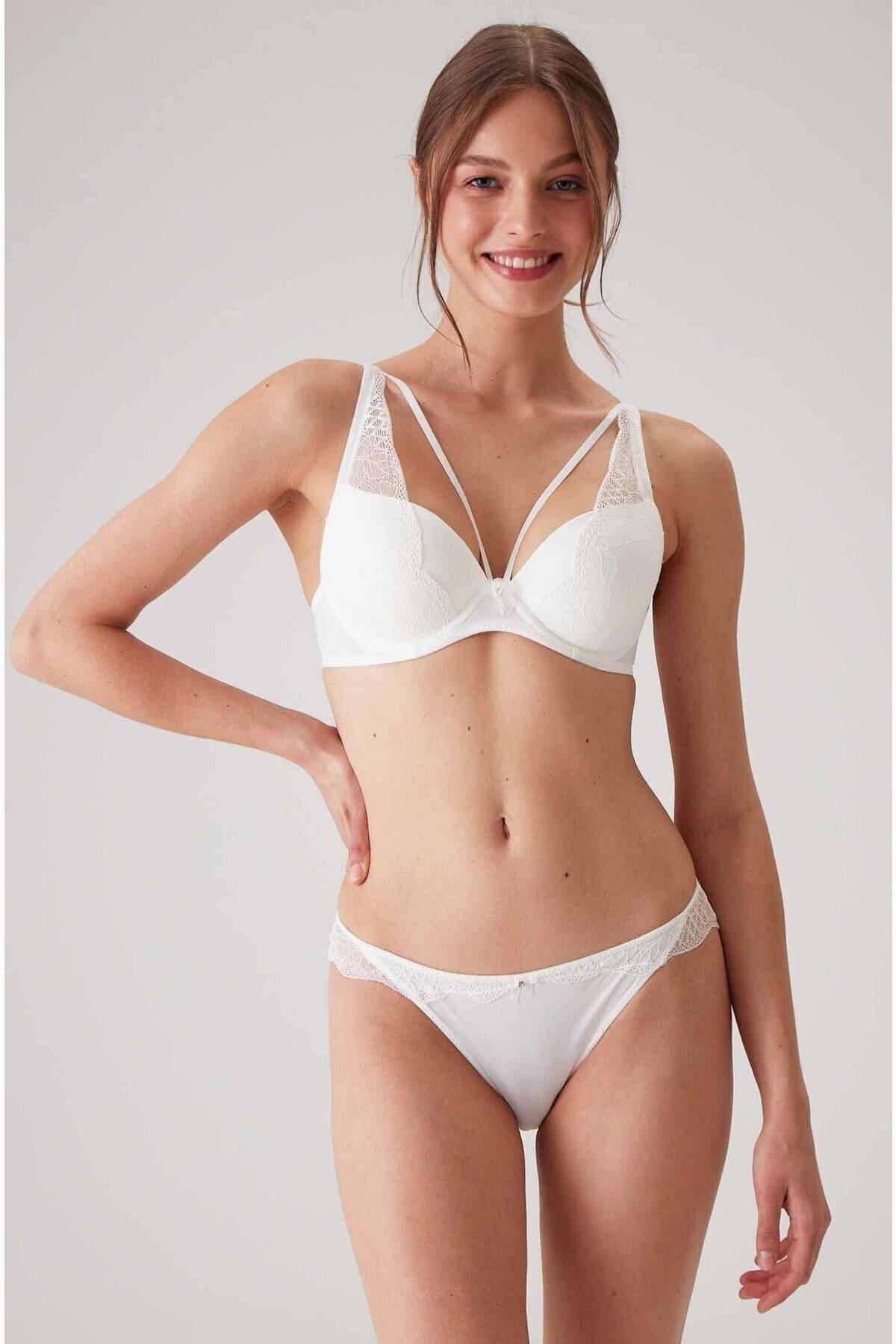 Pierre Cardin Bayan Rome Soft Push Up Sütyen Takım EKRU ÇAMAŞIR PİERRE CARDİN