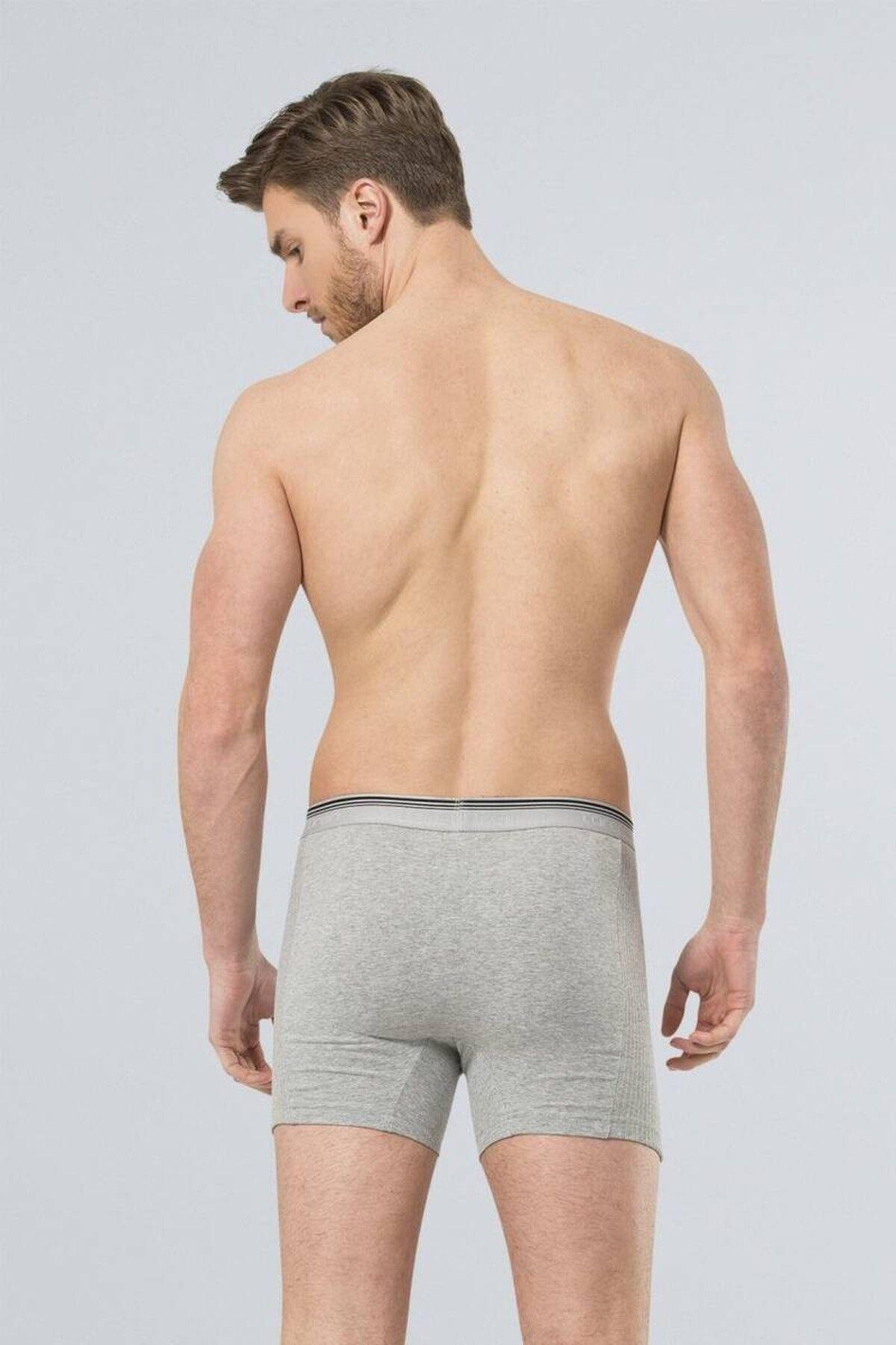 Türen Erkek 2'li Likralı Düğmeli Boxer GRİ ÇAMAŞIR TÜREN