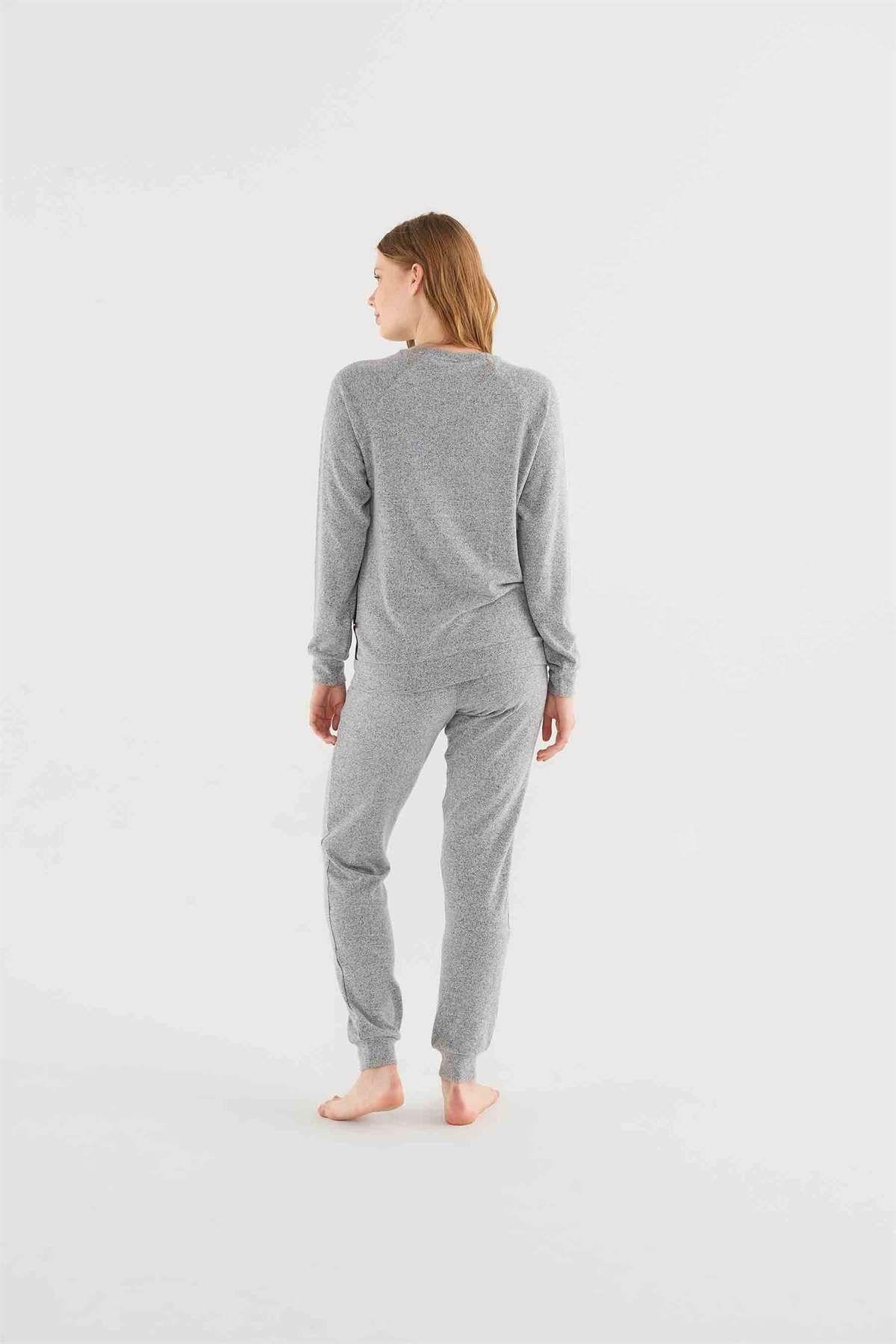 U.S.Polo Bayan Pijama Takım GRİ MELANJ KONFEKSİYON U.S. Polo Assn