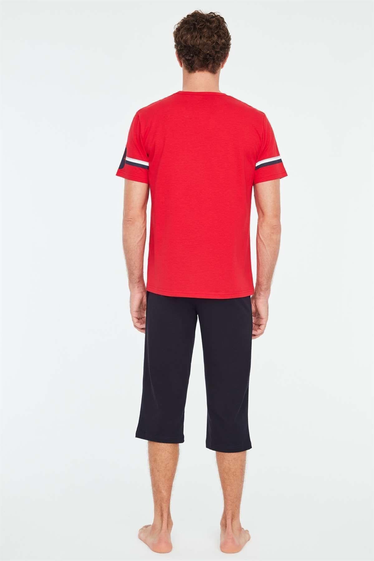 U.S.Polo Erkek Kapri Pijama Takım Kırmızı Erkek Pijama Takımı U.S. Polo Assn