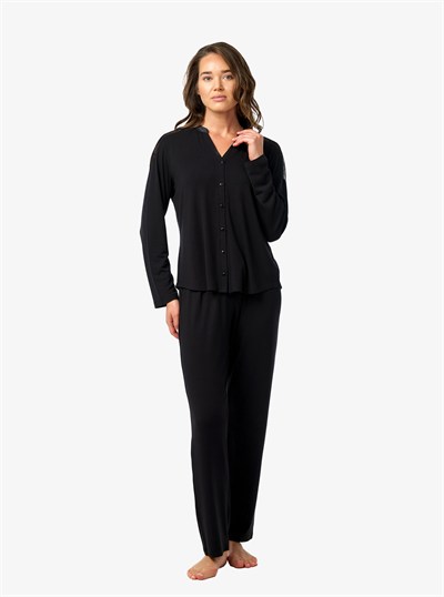 Blackspade Bayan Uzun Kol Pijama Takım SİYAH KONFEKSİYON BLACKSPADE