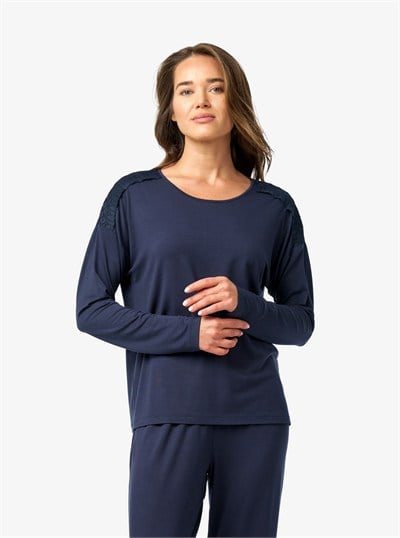 Blackspade Bayan Uzun Kol Pijama Takım LACİVERT KONFEKSİYON BLACKSPADE