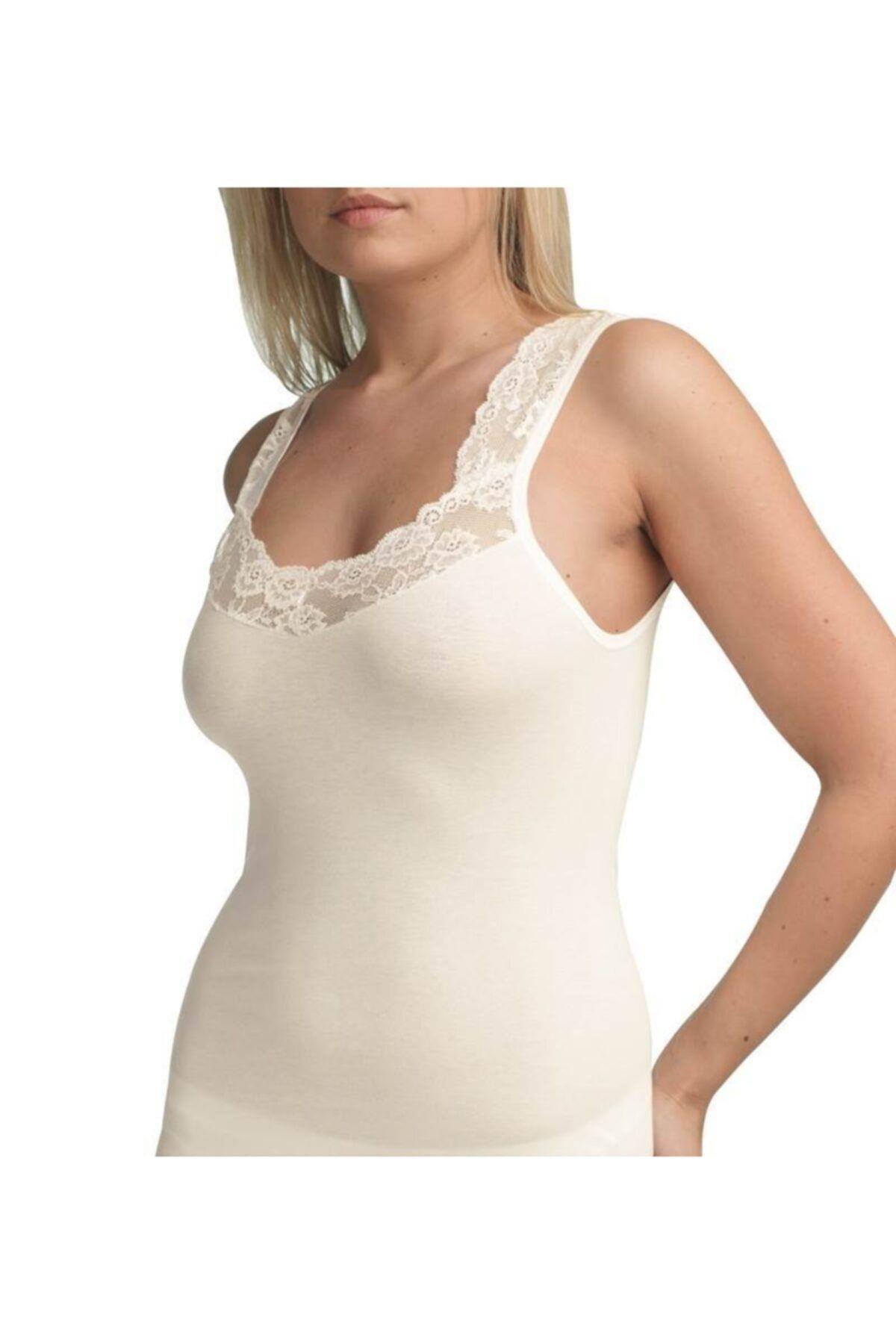 Blackspade Bayan Dantelli Kalın Askılı Atlet KREM ÇAMAŞIR BLACKSPADE