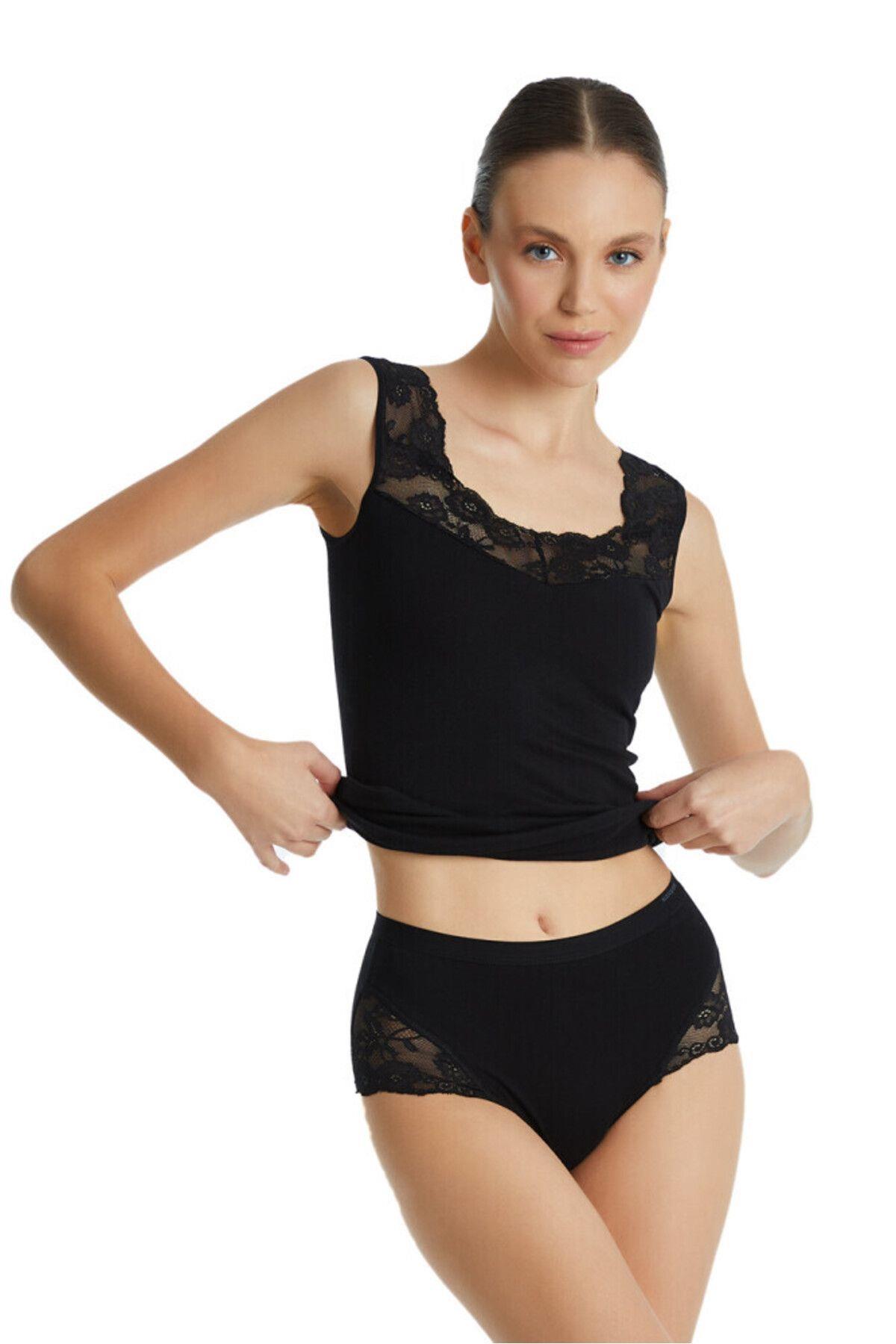 Blackspade Bayan Dantelli Yüksek Bel Külot SİYAH ÇAMAŞIR BLACKSPADE