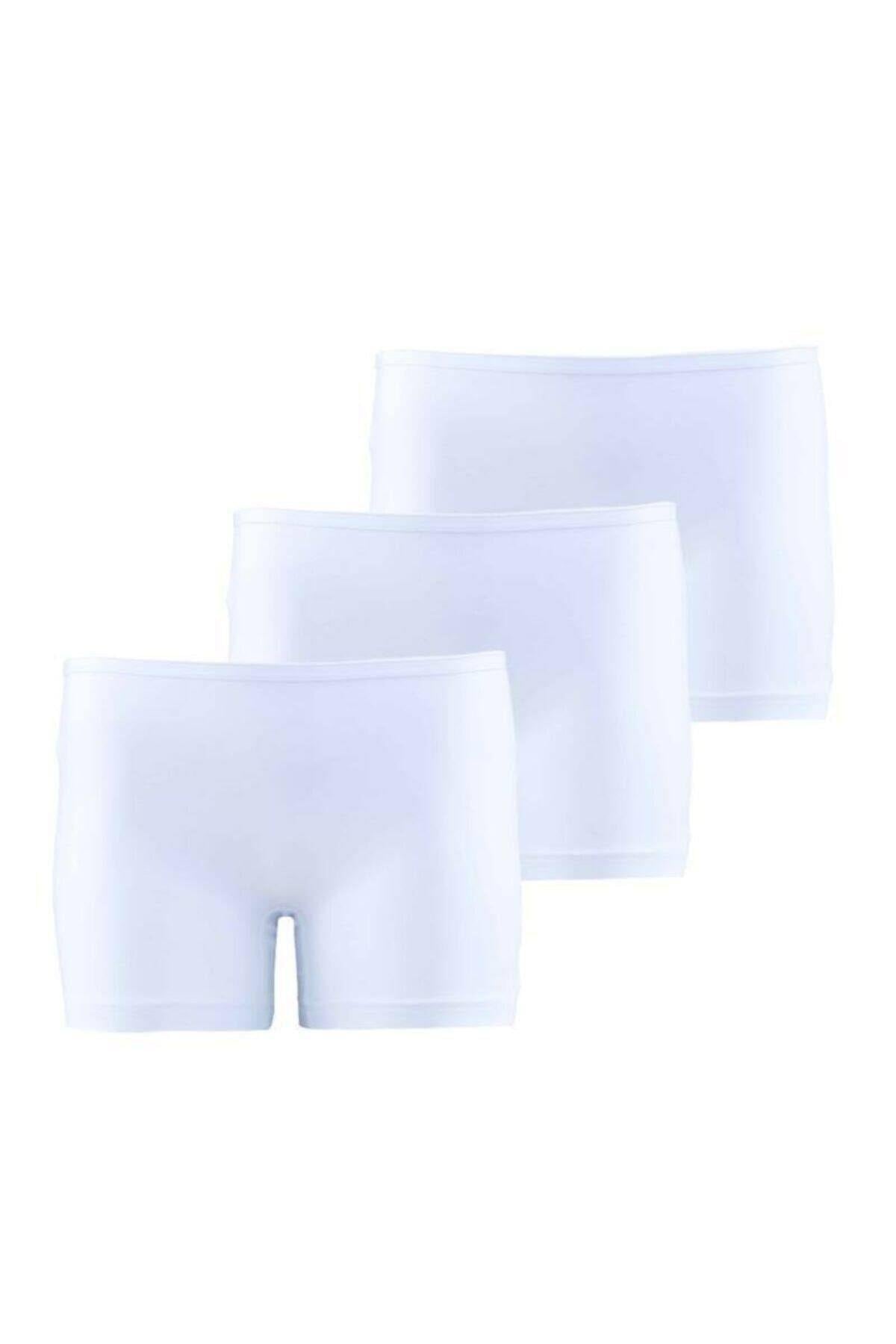 Blackspade Bayan Pamuklu 3'lü Boxer BEYAZ ÇAMAŞIR BLACKSPADE