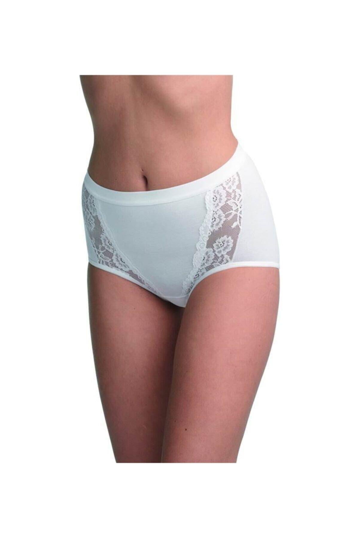 Blackspade Bayan Pamuklu  Dantelli Yüksek Bel Külot BEYAZ ÇAMAŞIR BLACKSPADE