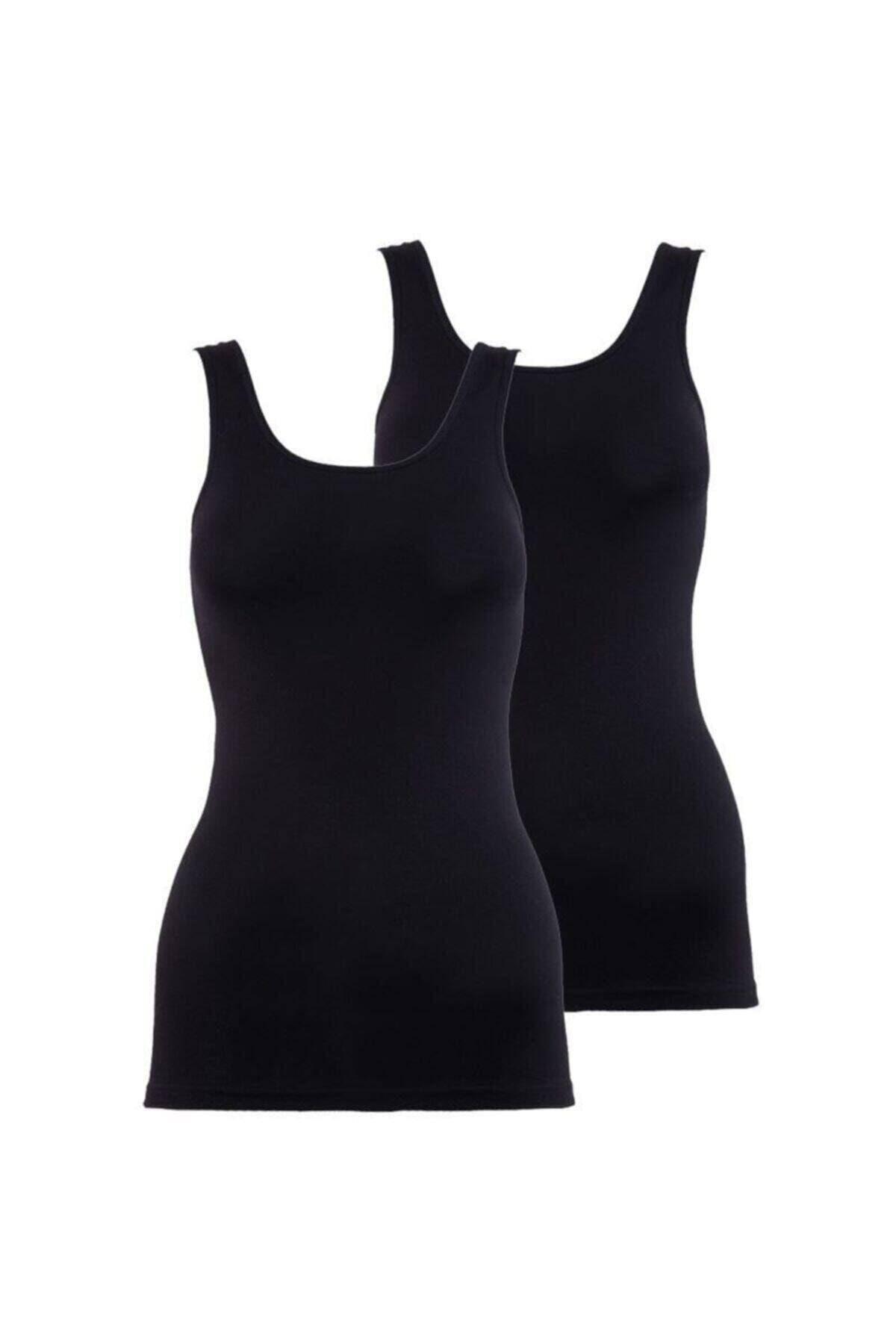 Blackspade Bayan Pamuklu Kalın Askılı 2'li Atlet SİYAH ÇAMAŞIR BLACKSPADE