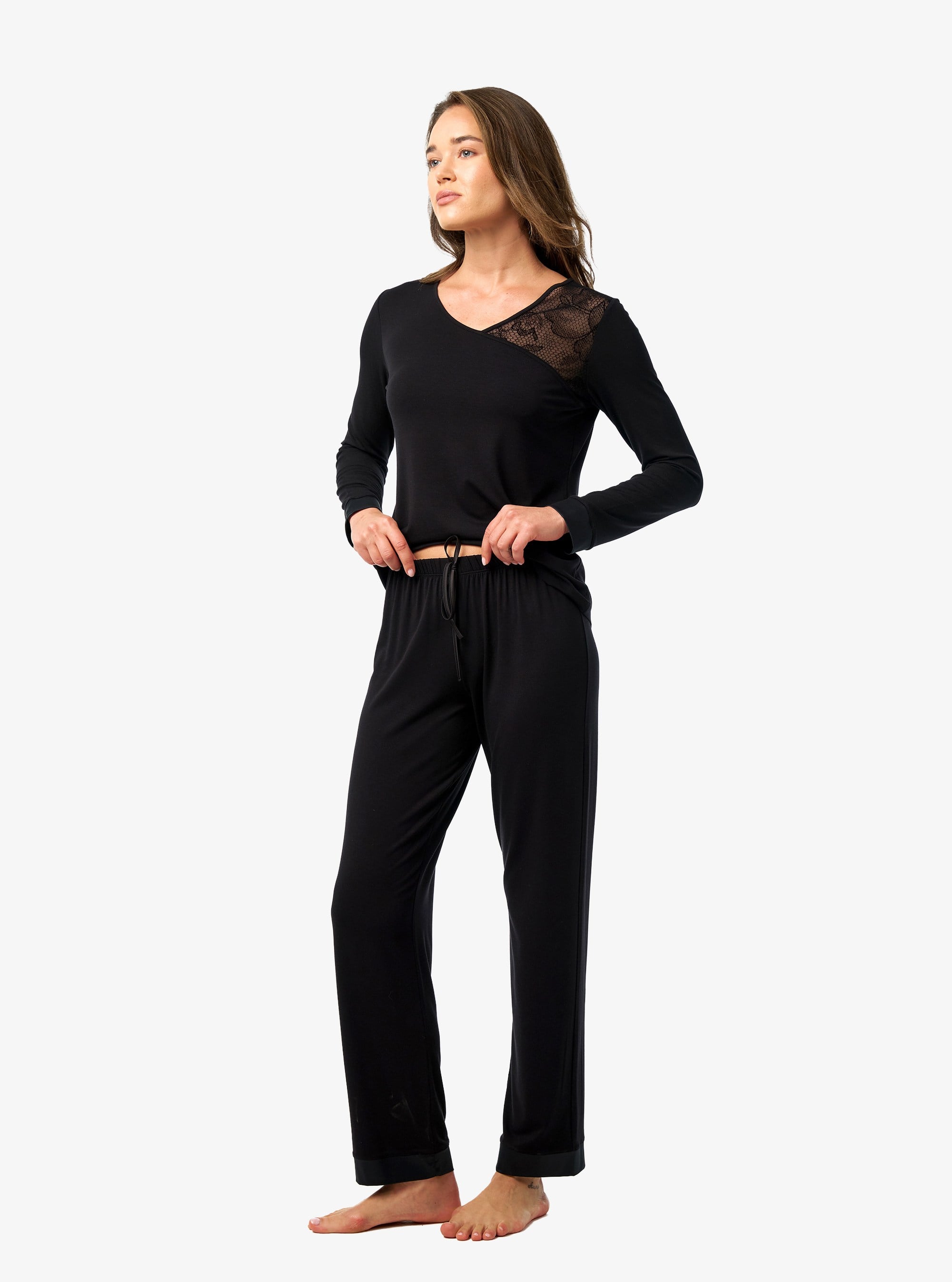 Blackspade Bayan Uzun Kol Pijama Takım SİYAH KONFEKSİYON BLACKSPADE