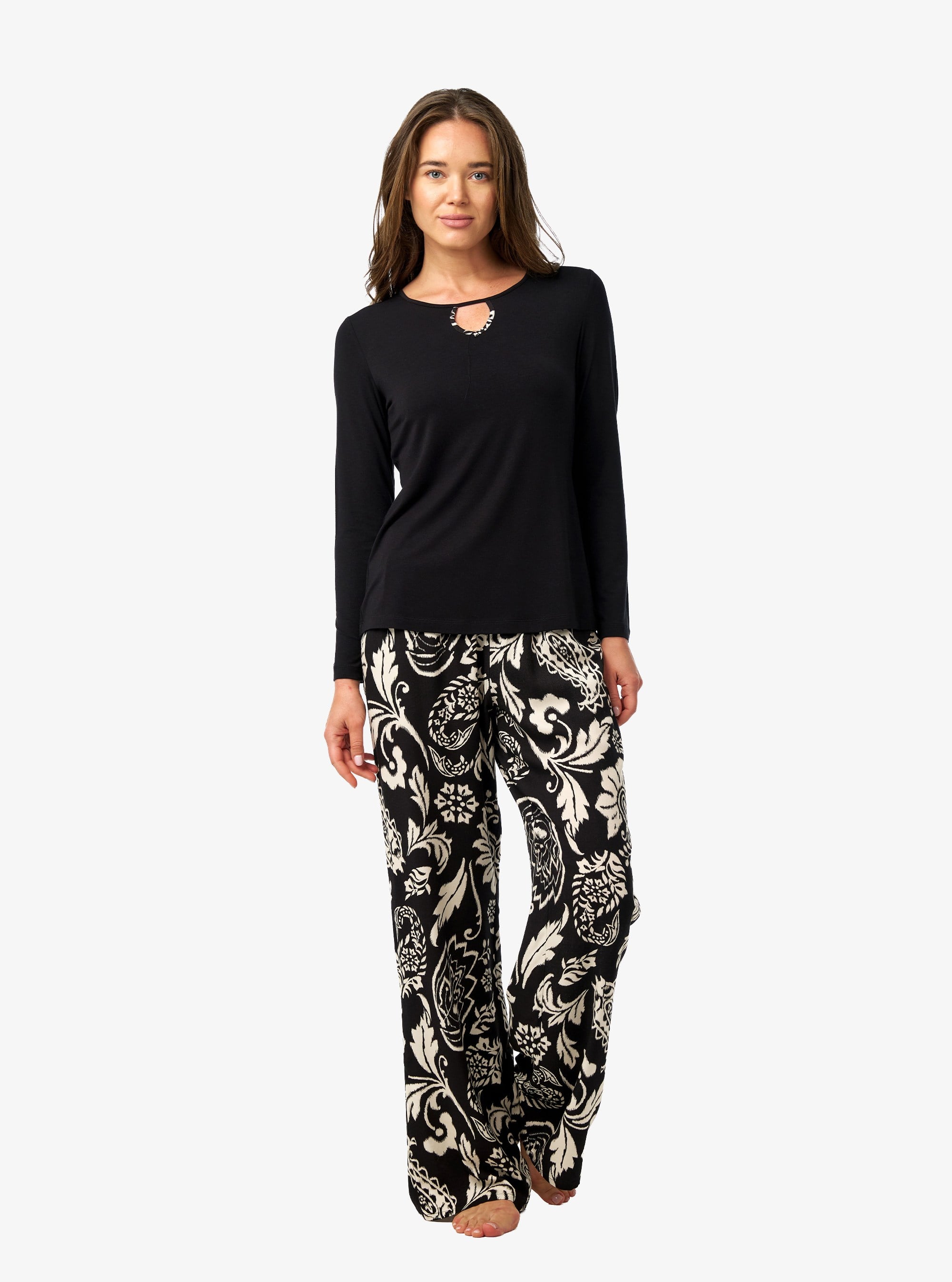 Blackspade Bayan Uzun Kol Pijama Takım SİYAH KONFEKSİYON BLACKSPADE