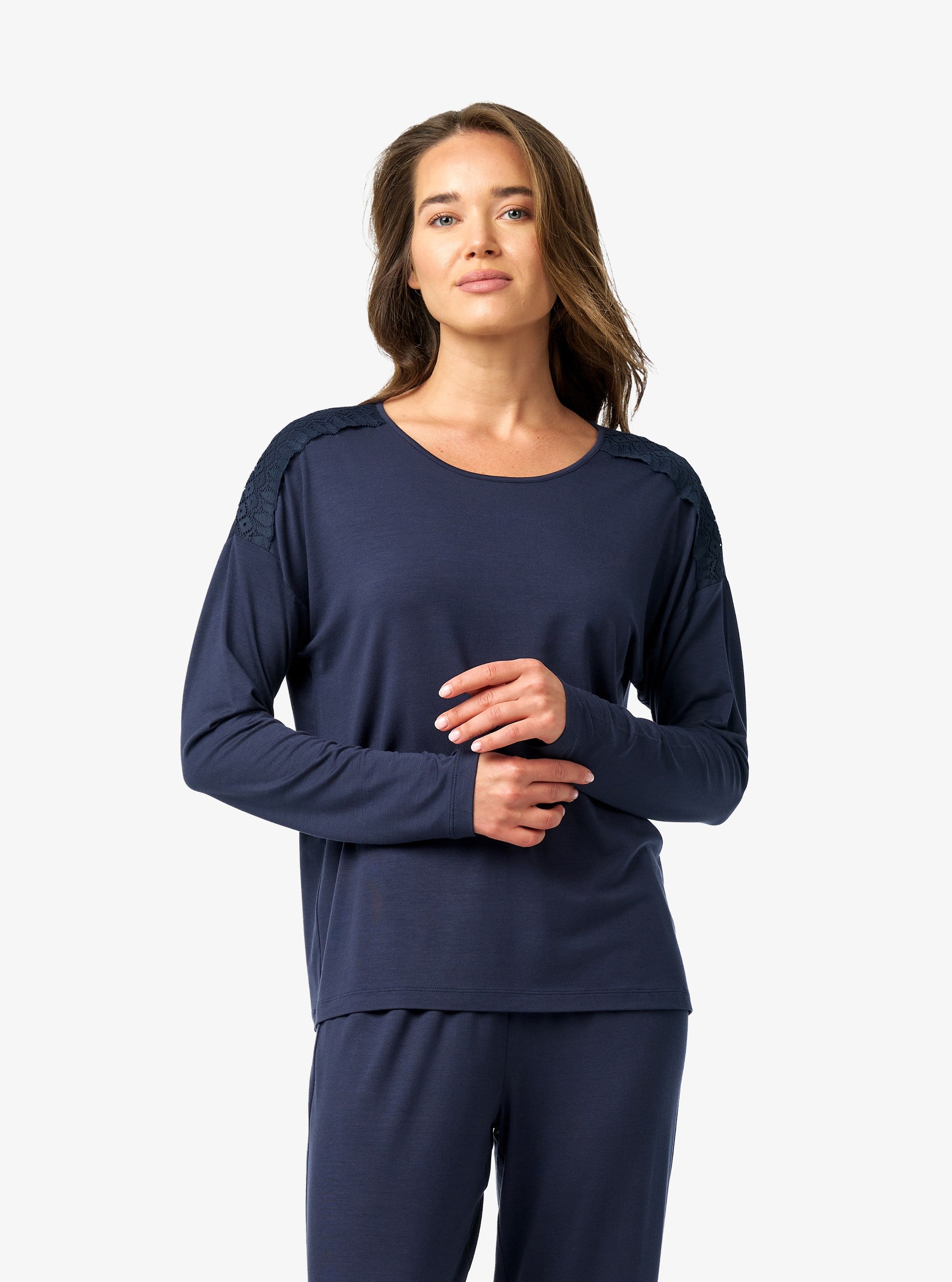 Blackspade Bayan Uzun Kol Pijama Takım LACİVERT KONFEKSİYON BLACKSPADE