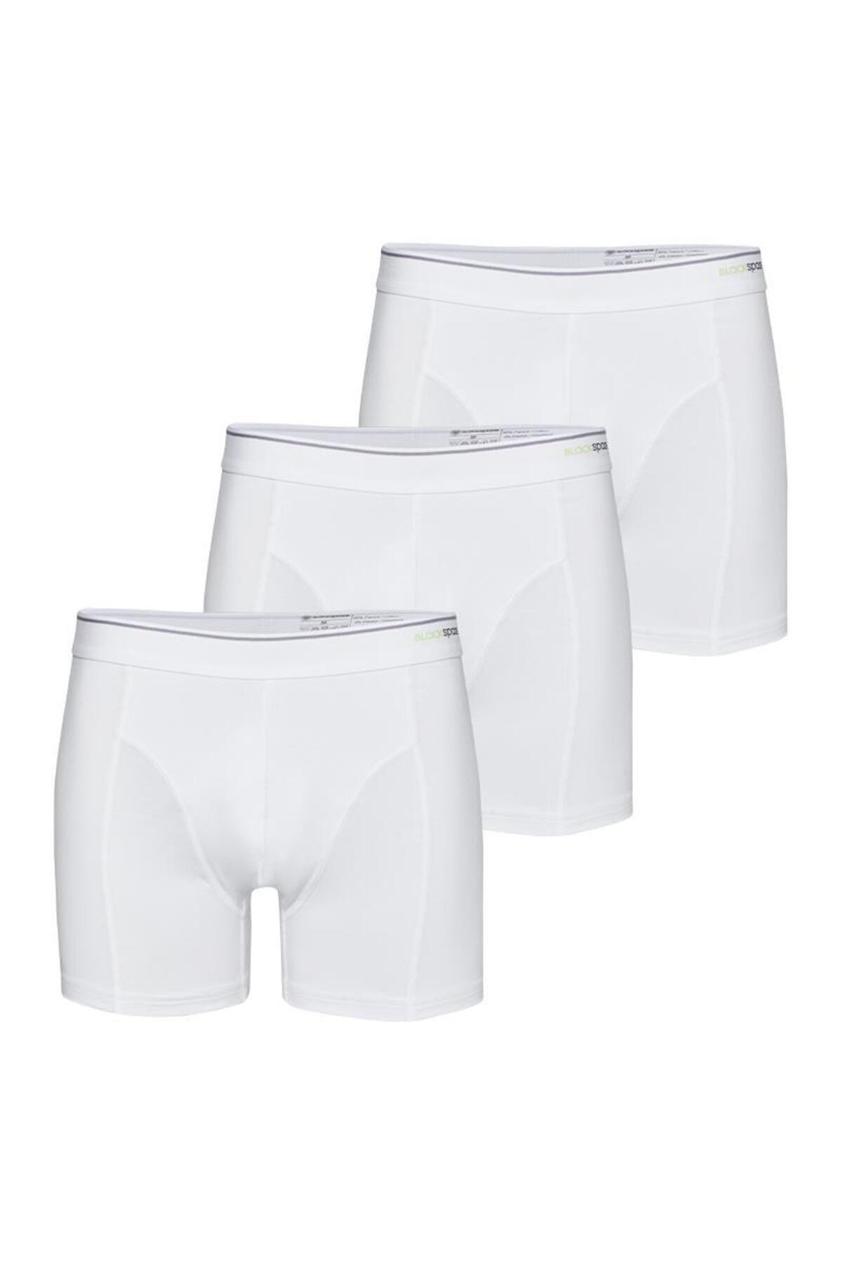 Blackspade Erkek Pamuklu 3'lü Boxer BEYAZ ÇAMAŞIR BLACKSPADE