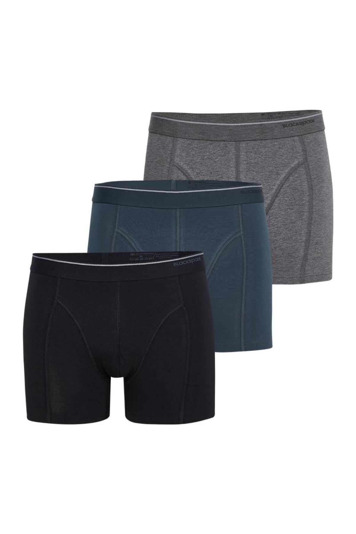 Blackspade Erkek Pamuklu 3'lü Boxer RENKLİ-954 ÇAMAŞIR BLACKSPADE