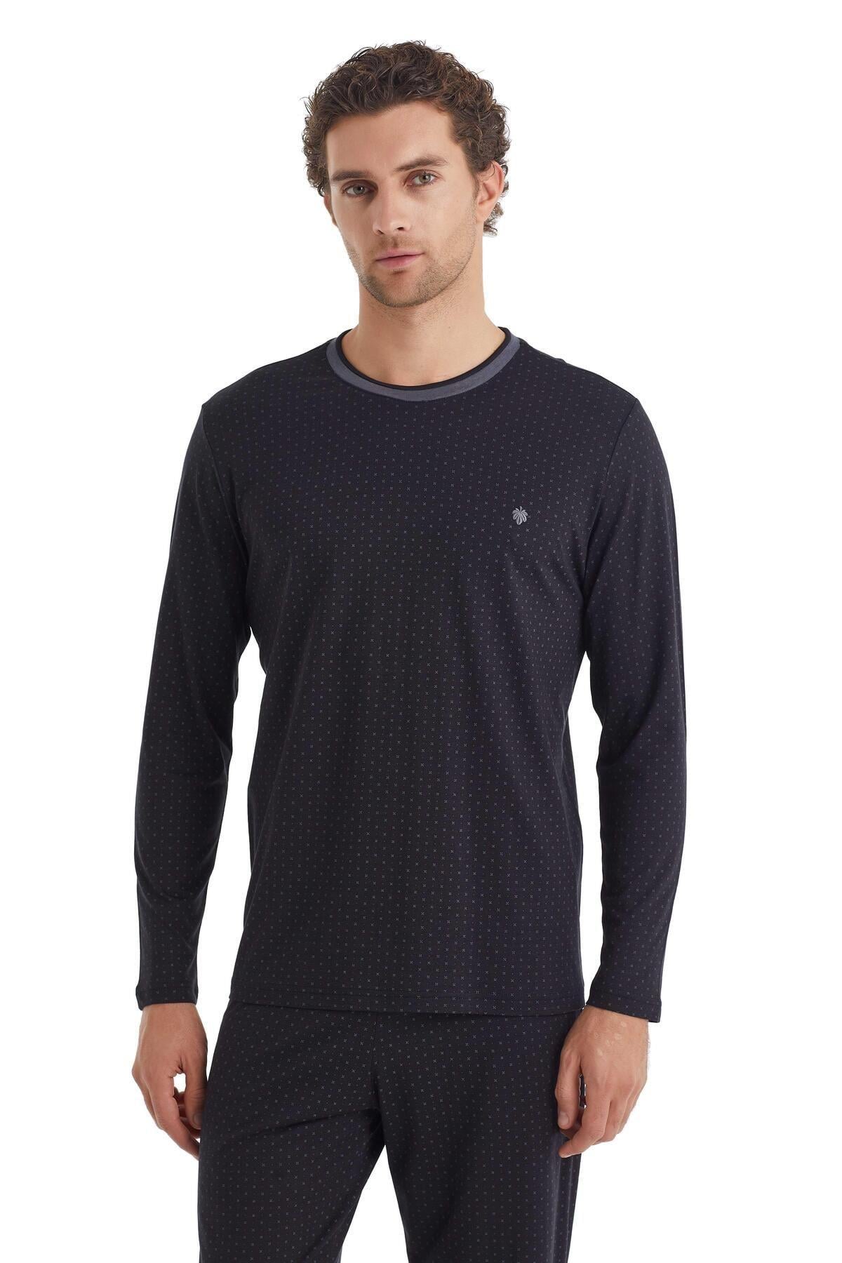 Blackspade Erkek Uzunkol Pijama Takım SİYAH KONFEKSİYON BLACKSPADE